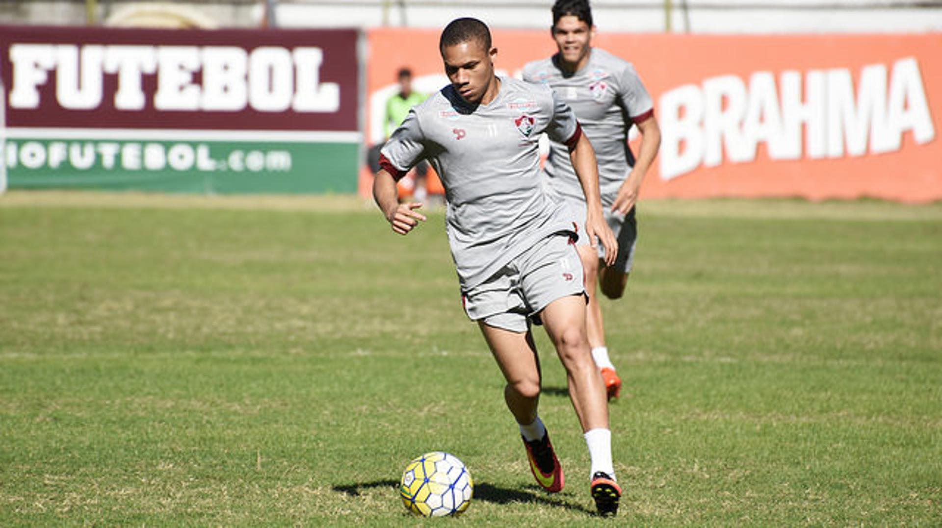 Wellington durante o treinamento do Flu nesta segunda-feira (Mailson Santana/Fluminense F.C.)