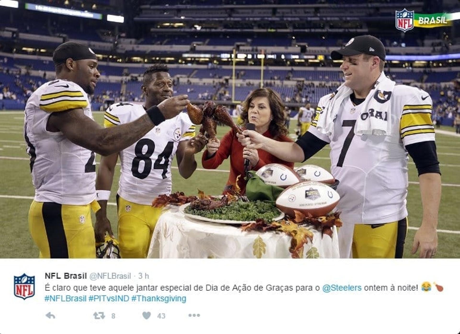 Pittsburgh Steelers comemora Ação de Graças