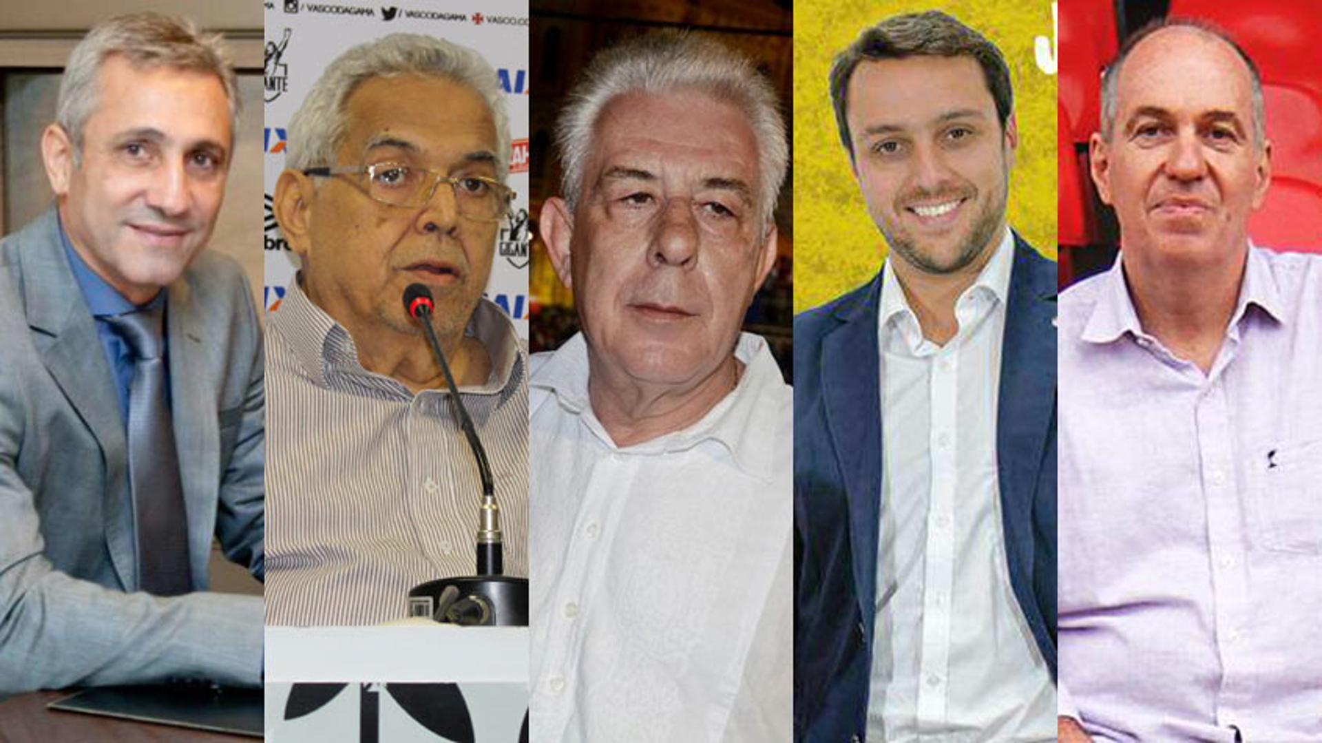 Alexandre Campello, Eurico Miranda, Fernando Horta, Júlio Brant e Otto Carvalho são os candidatos na eleição do Vasco