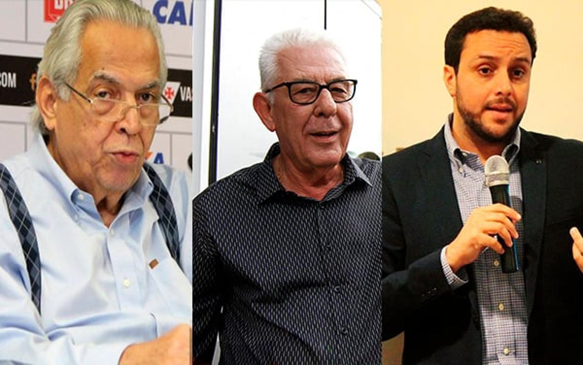 Eurico Miranda, Fernando Horta e Julio Brant, candidatos à presidência do Vasco