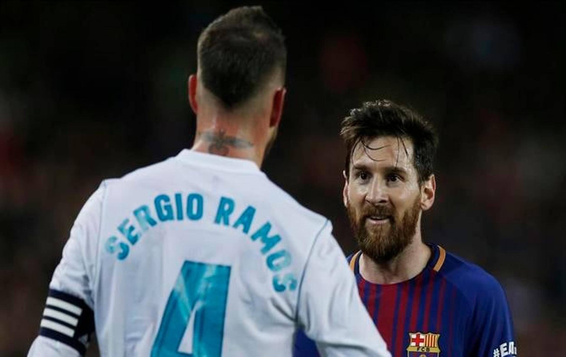 Sergio Ramos e Messi - Barcelona x Real Madrid