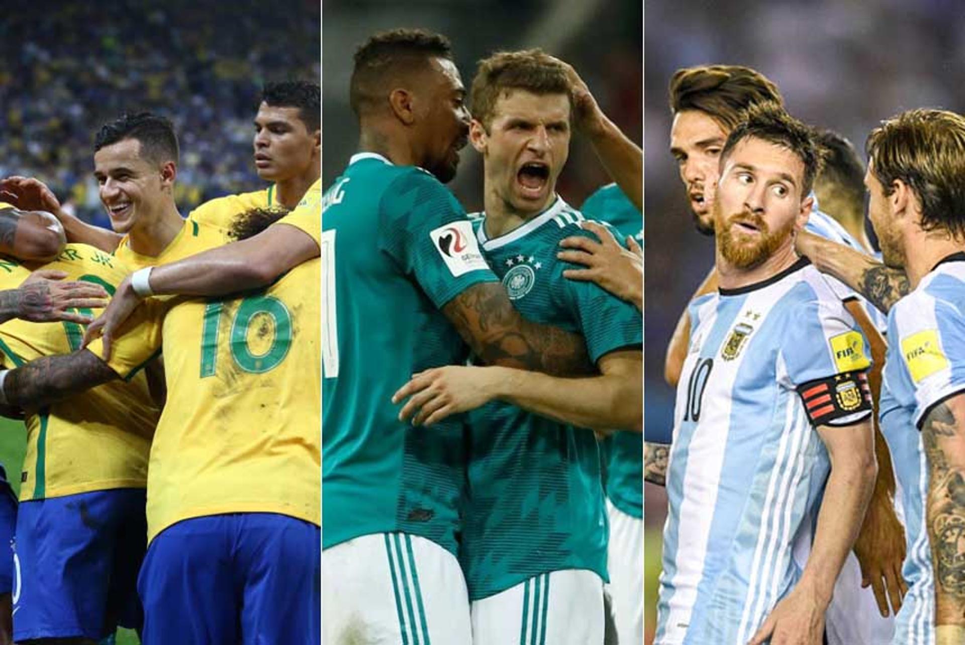 Brasil, Alemanha e Argentina são umas das seleções com mais vitórias nas Copas. Confira!