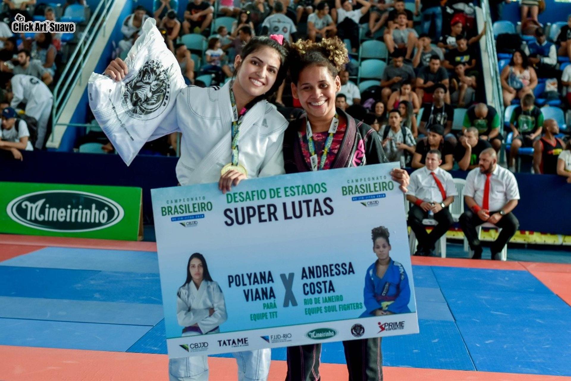 Polyana Viana brilhou no Brasileiro da CBJJD e conquistou a vitória em uma superluta (Foto: Click Art'suave)