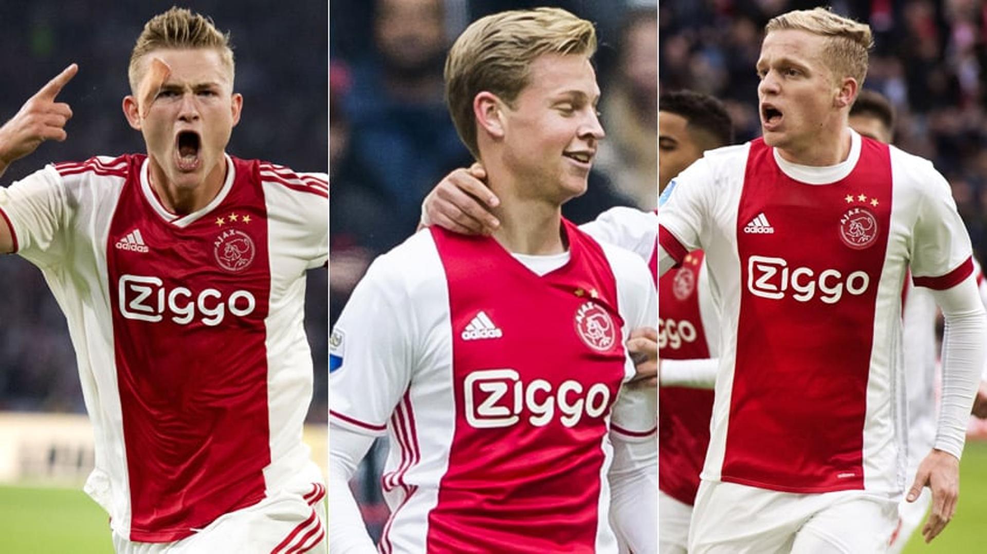 De Ligt, Frenkie De Jong e Donny van de Beek são os jogadores que melhor representam o futuro do Ajax