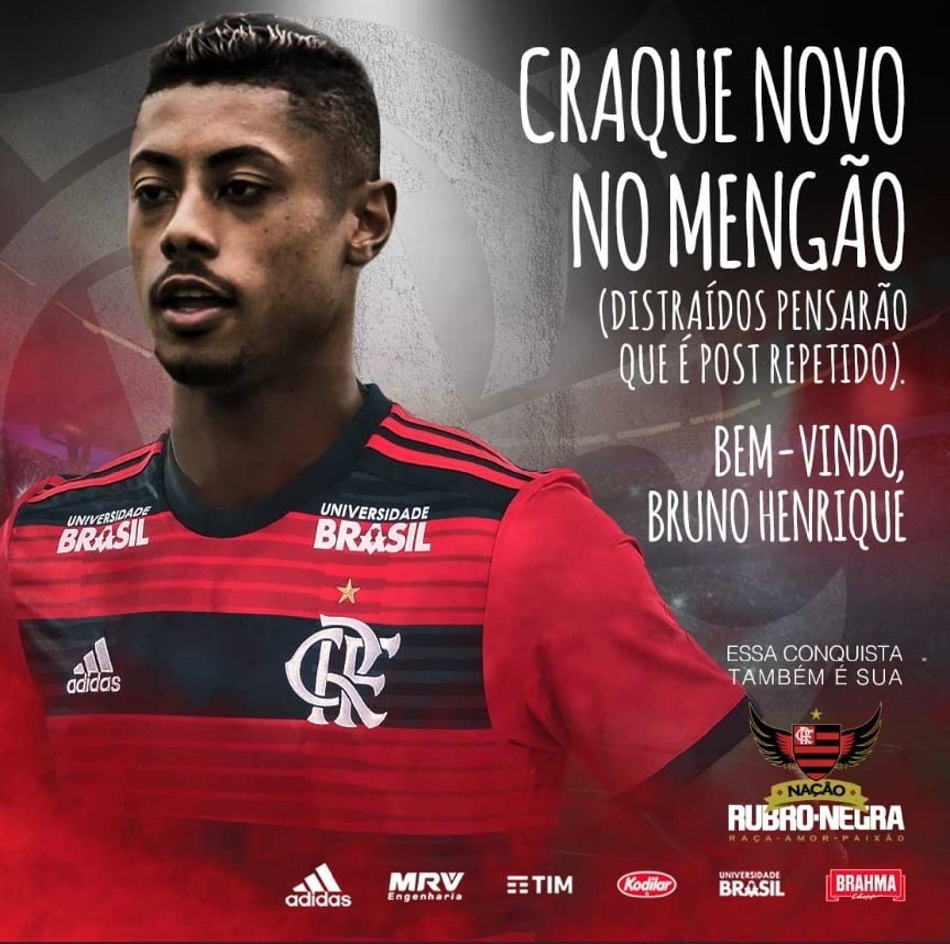 Bruno Henrique é anunciado pelo Flamengo