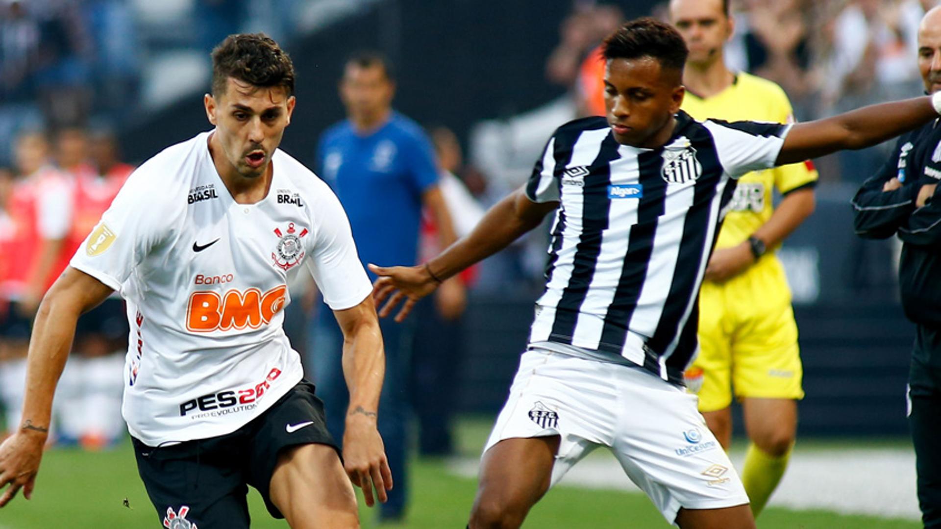 Corinthians x Santos Danilo Avelar e Rodrygo
