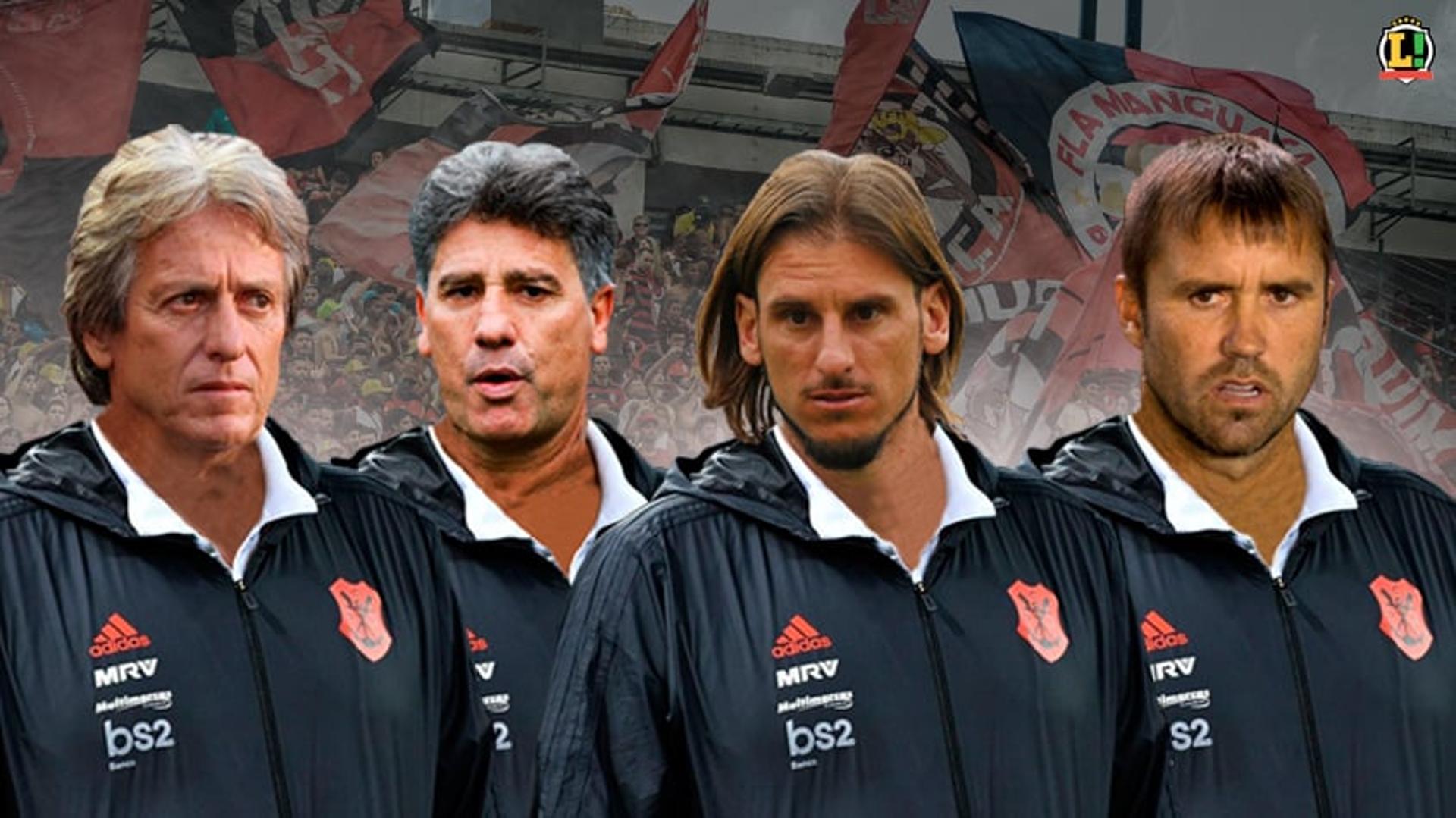 Arte - Possíveis técnicos do Flamengo