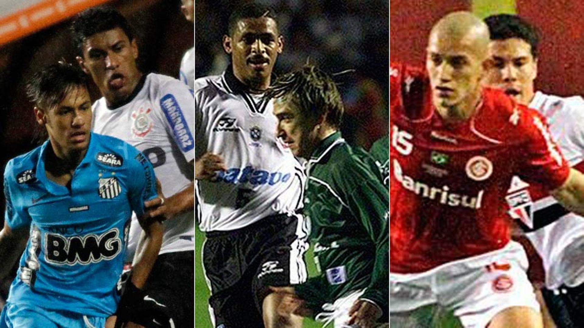 Montagem - Corinthians x Santos(2012), Inter x São Paulo (2010) e Corinthians x Palmeiras (2000).