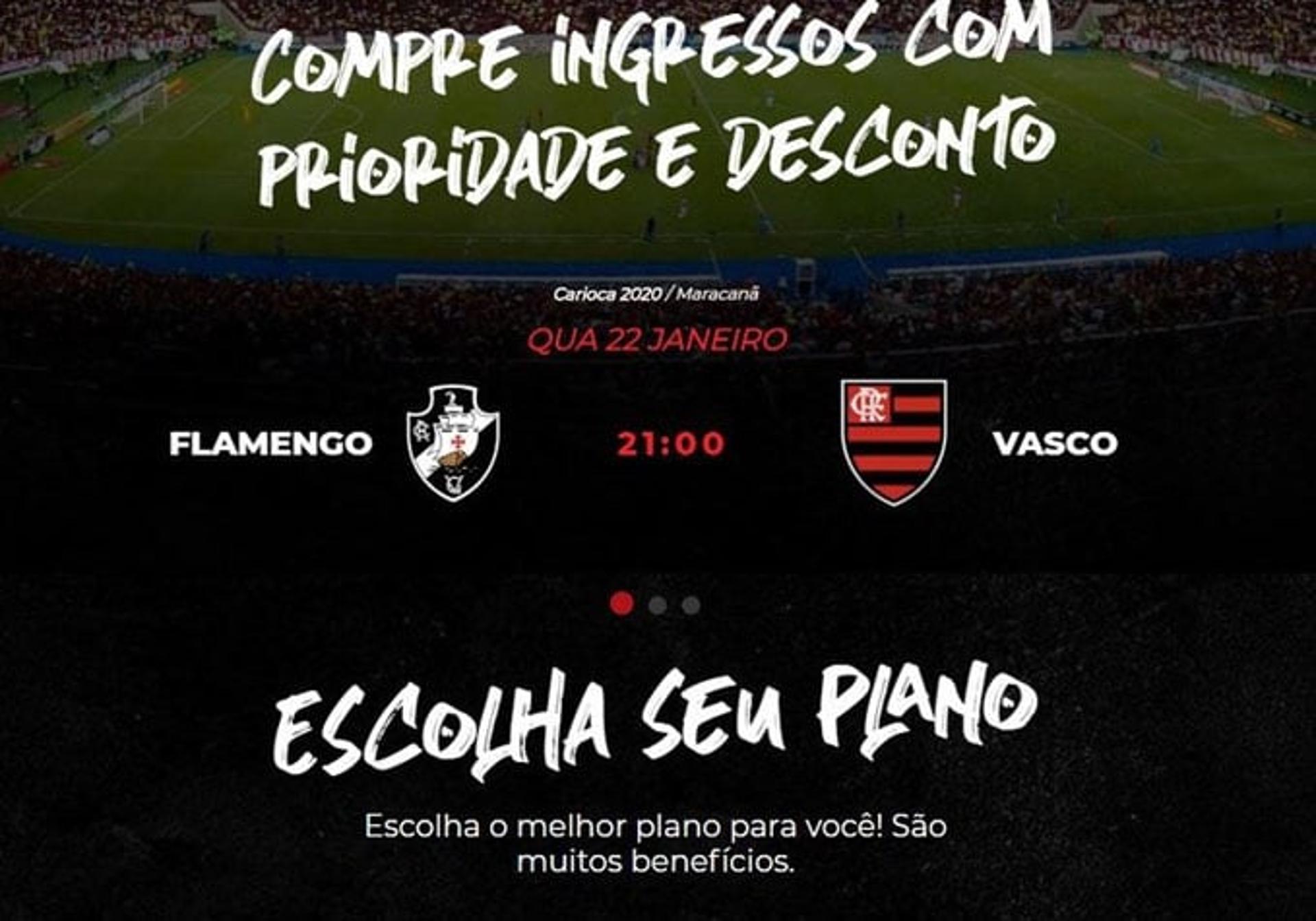 Vasco  x Flamengo ingressos
