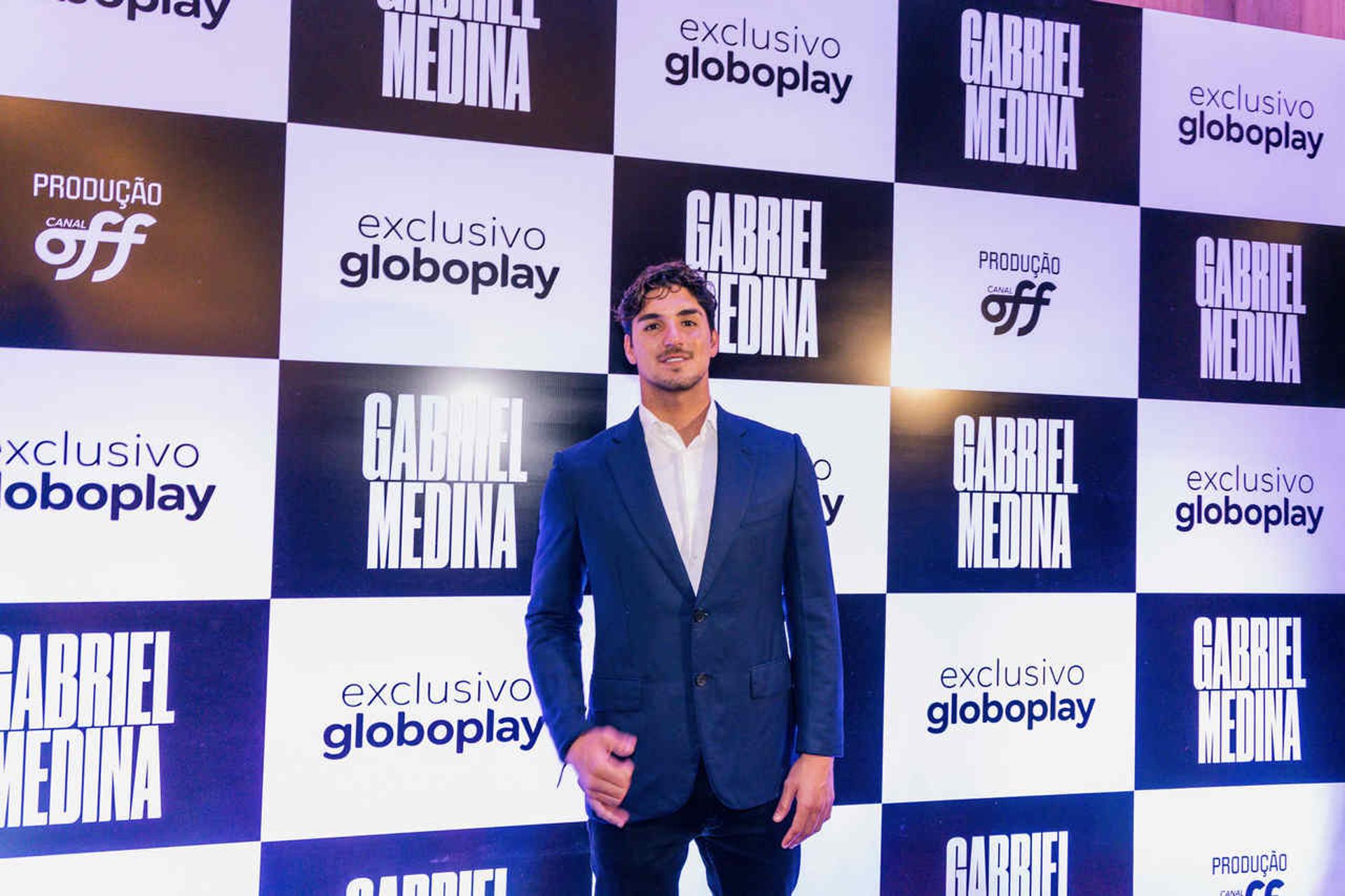 Surfista Gabriel Medina na pré-estreia de seu filme que vai ao ar a partir de sexta (31) pelo Globoplay
