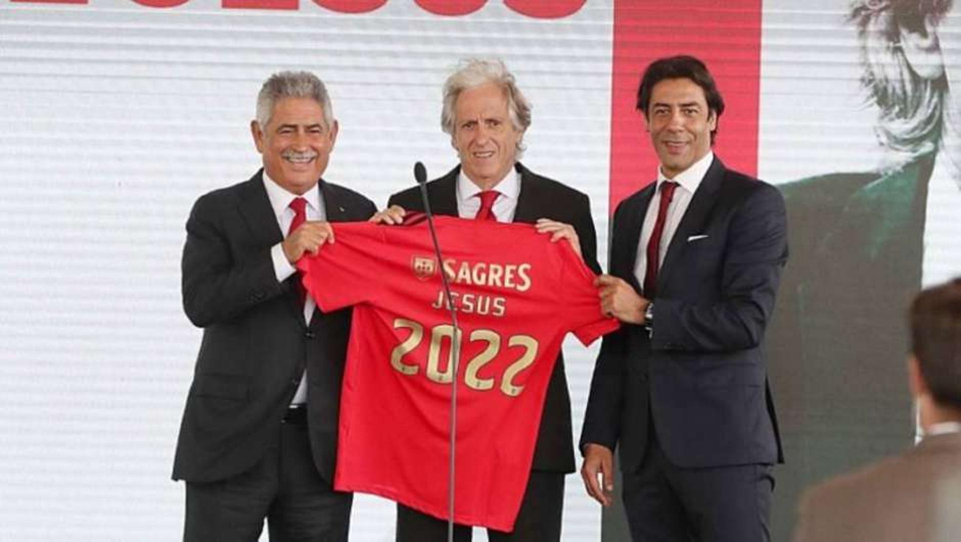 Luís Filipe Vieira, Jorge Jesus e Rui Costa - Benfica