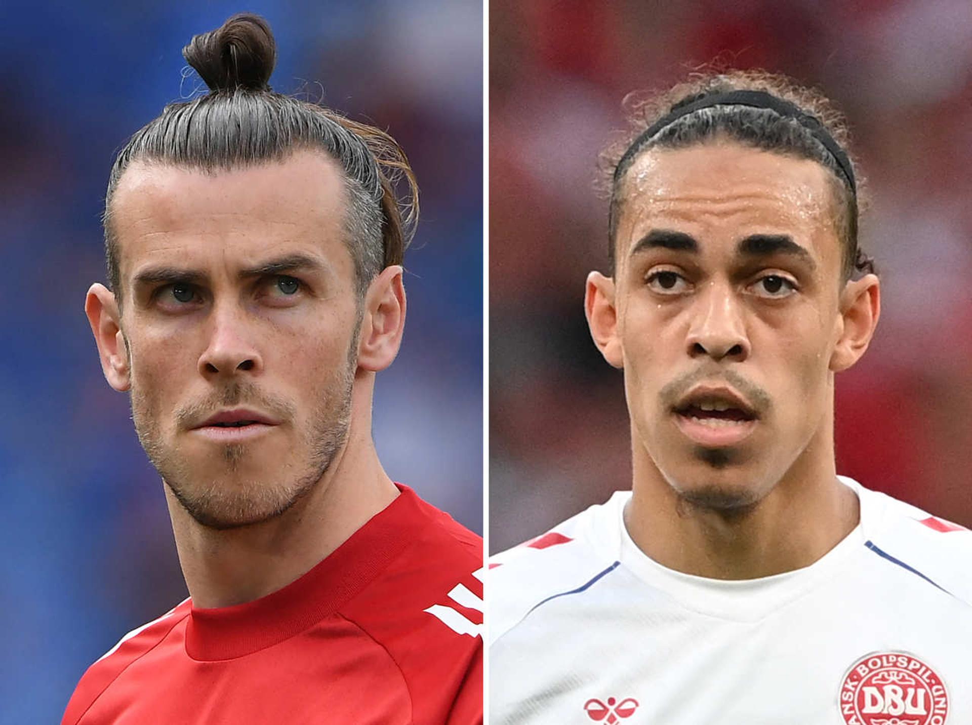 Montagem: Gareth Bale (País de Gales) e Poulsen (Dinamarca)