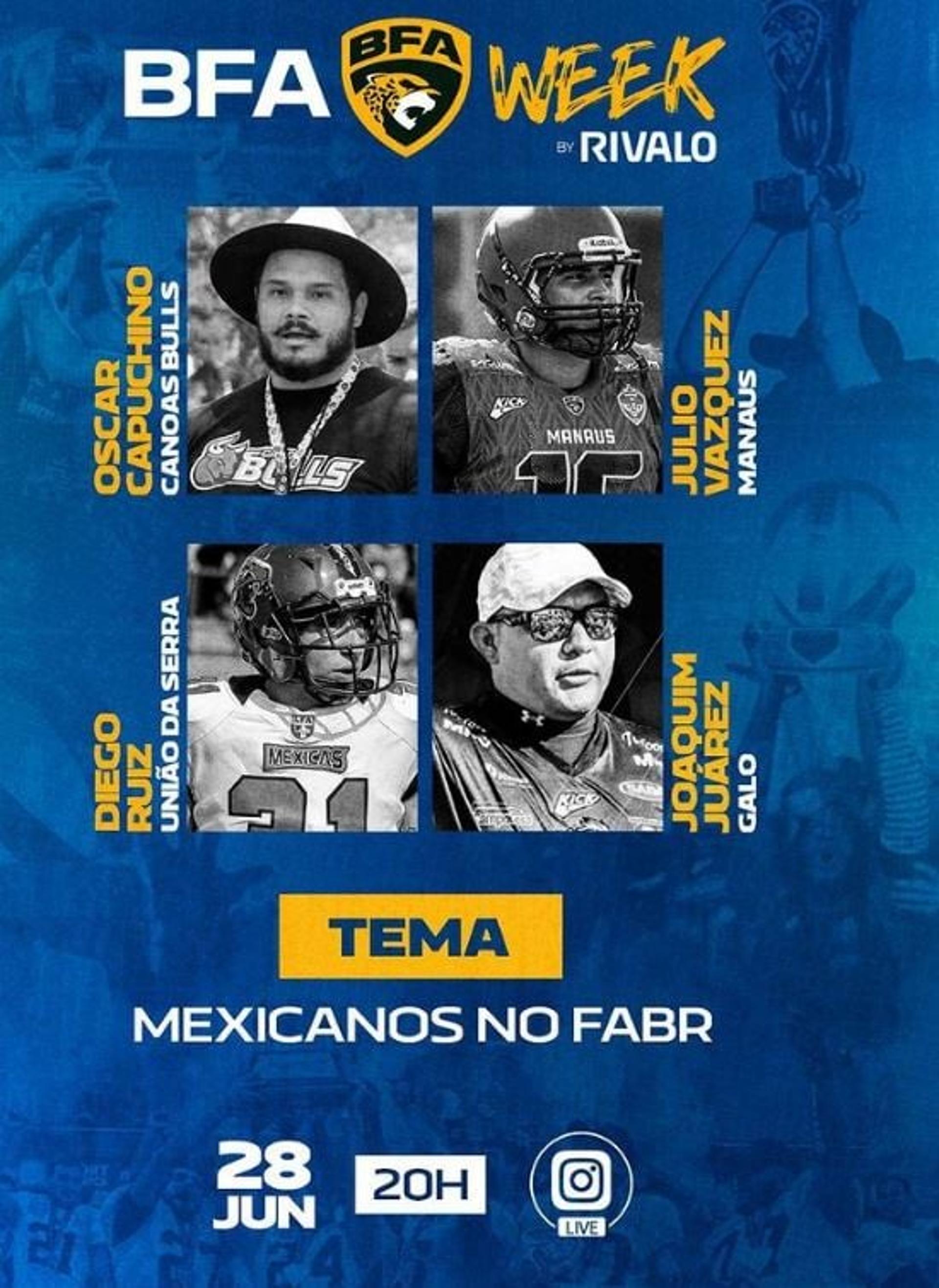 BFA Week contará com a presença de dois head coaches e dois atletas, todos nascidos no México