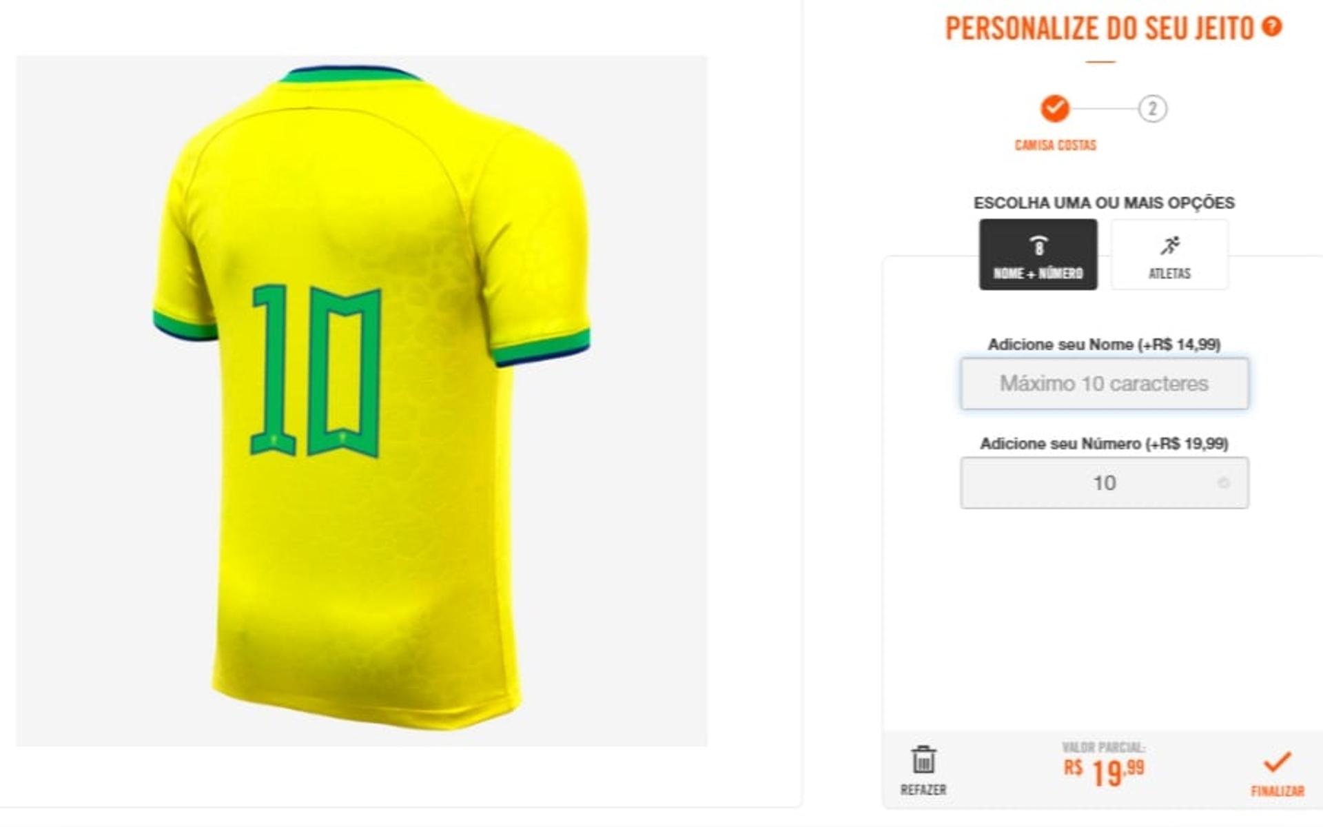 Site da Nike - Seleção Brasileira
