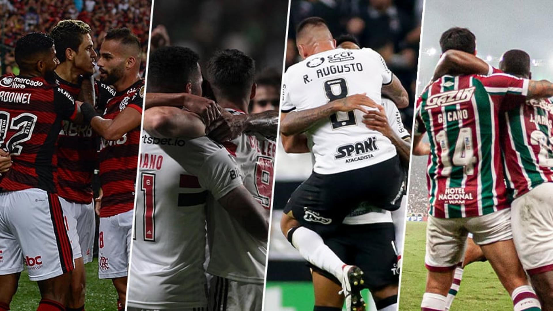 Montagem - Flamengo, São Paulo, Corinthians e Fluminense