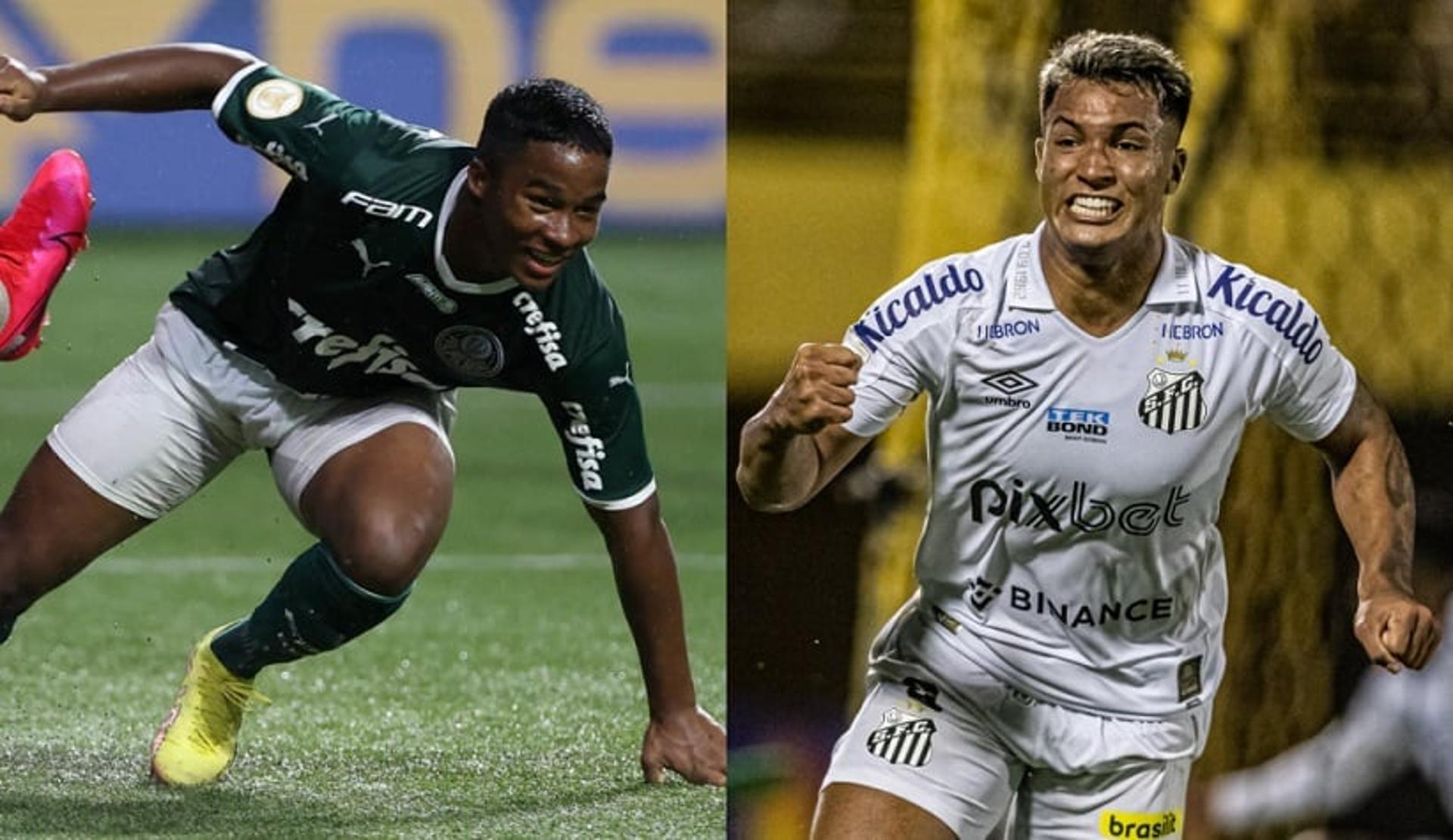 Montagem - Endrick e Marcos Leonardo - Palmeiras e Santos
