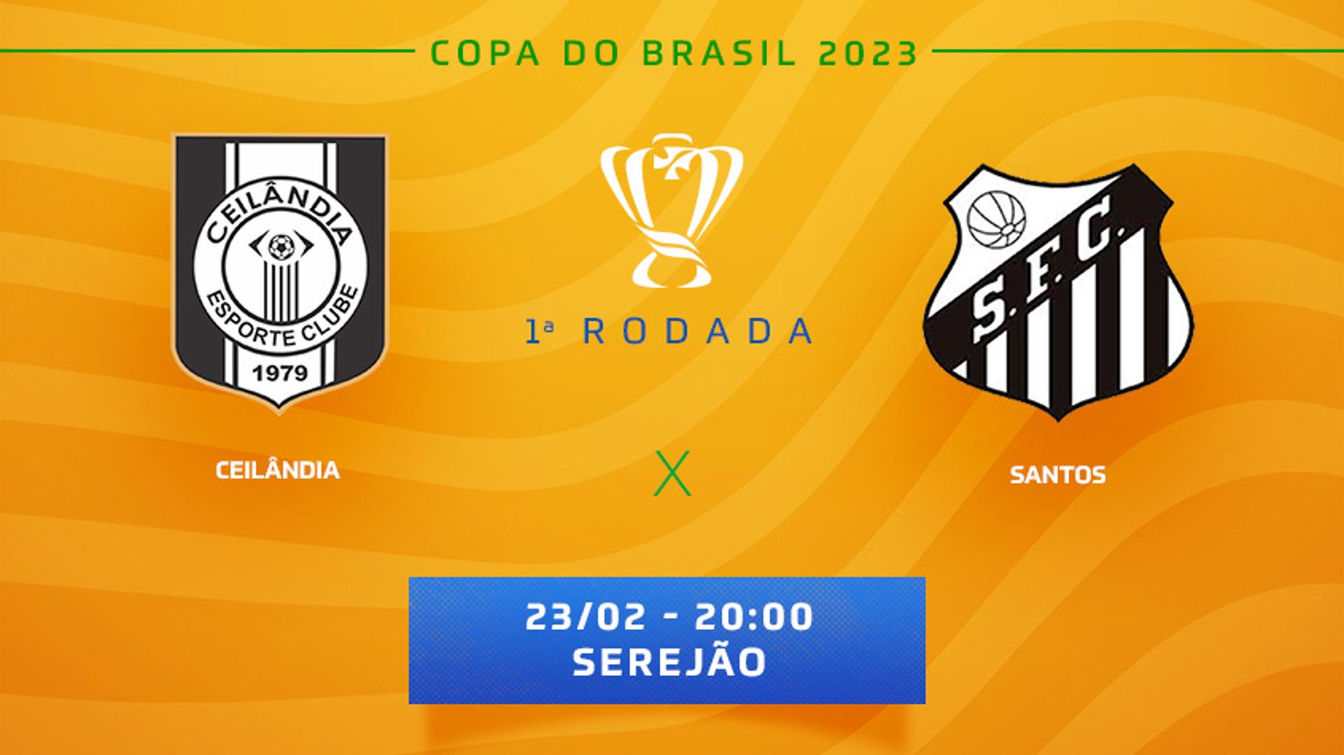Tempo Real Santos x Ceilândia Copa do Brasil