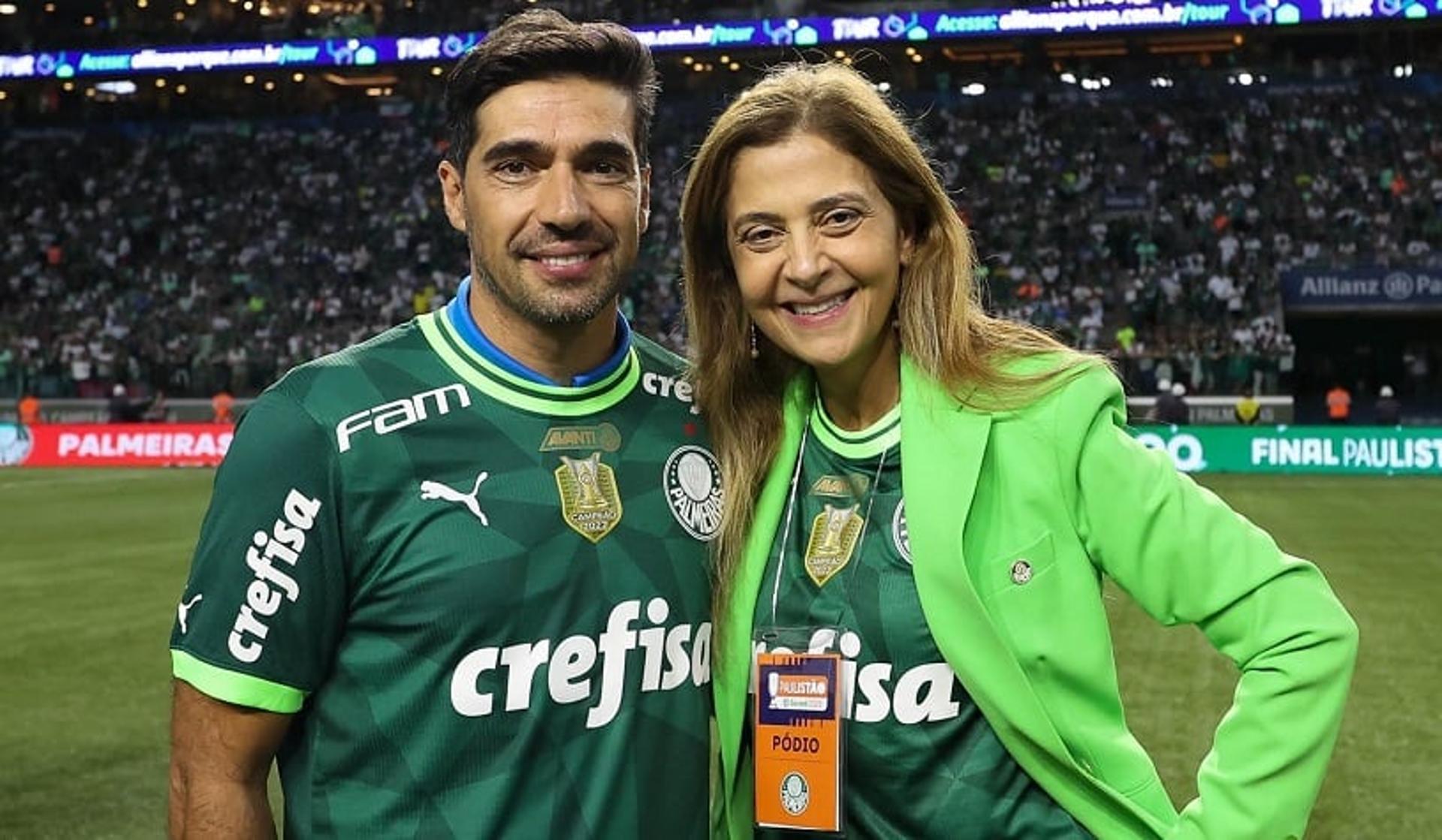 Abel Ferreira e Leila Pereira - Comemoração Paulistão-2023