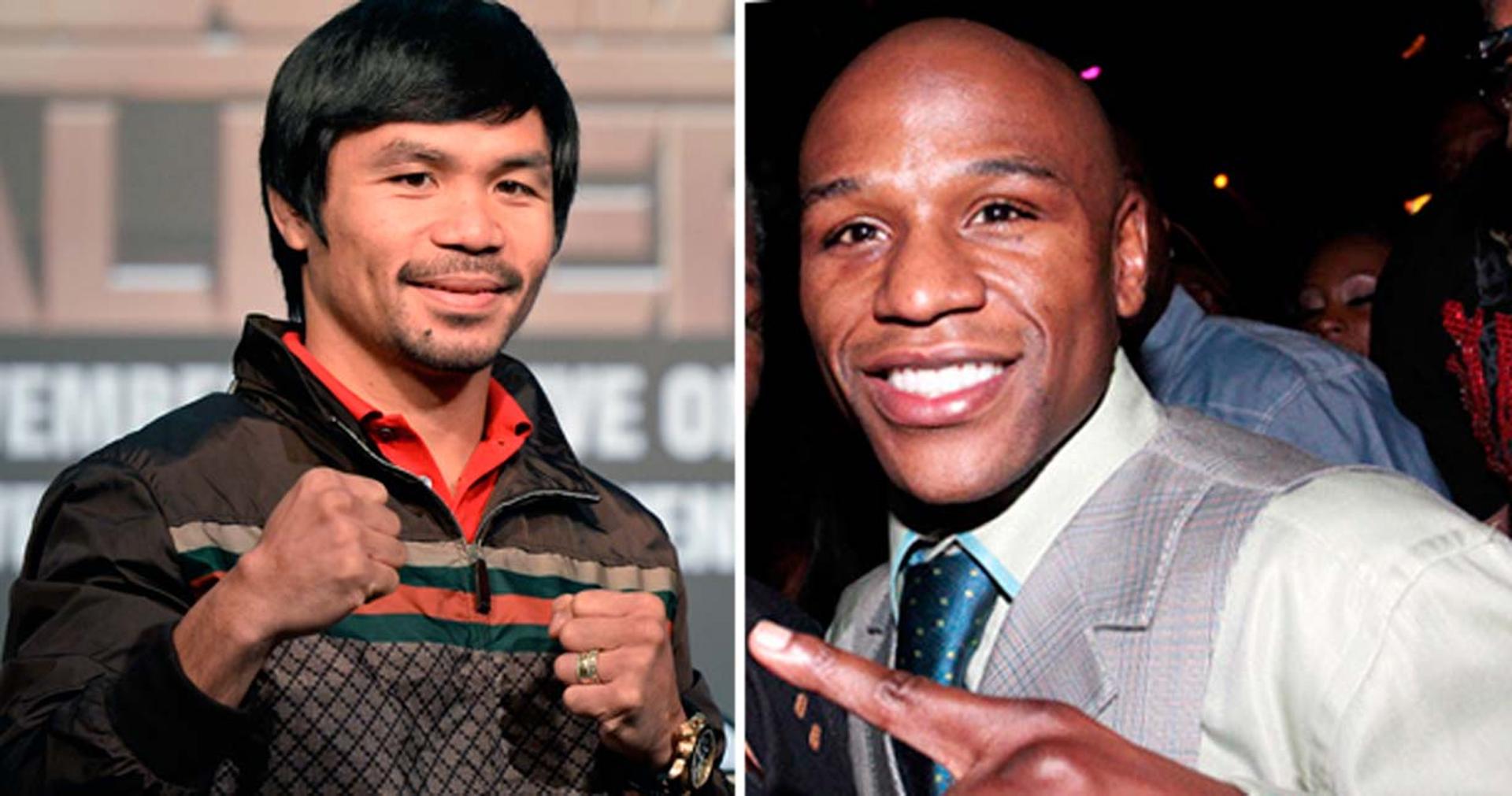 Montagem - Pacquiao e Mayweather (Fotos: Arquivo LANCE!)