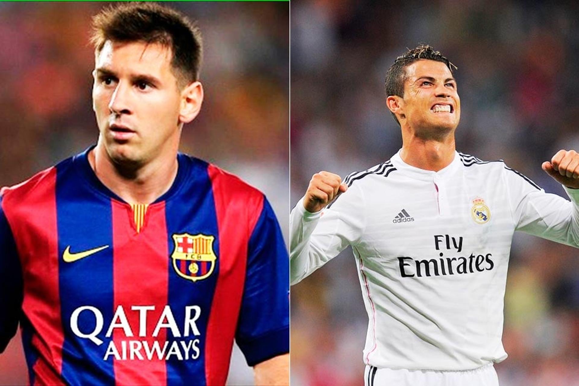 Montagem - Barcelona x Real Madrid Messi x Cristiano Ronaldo