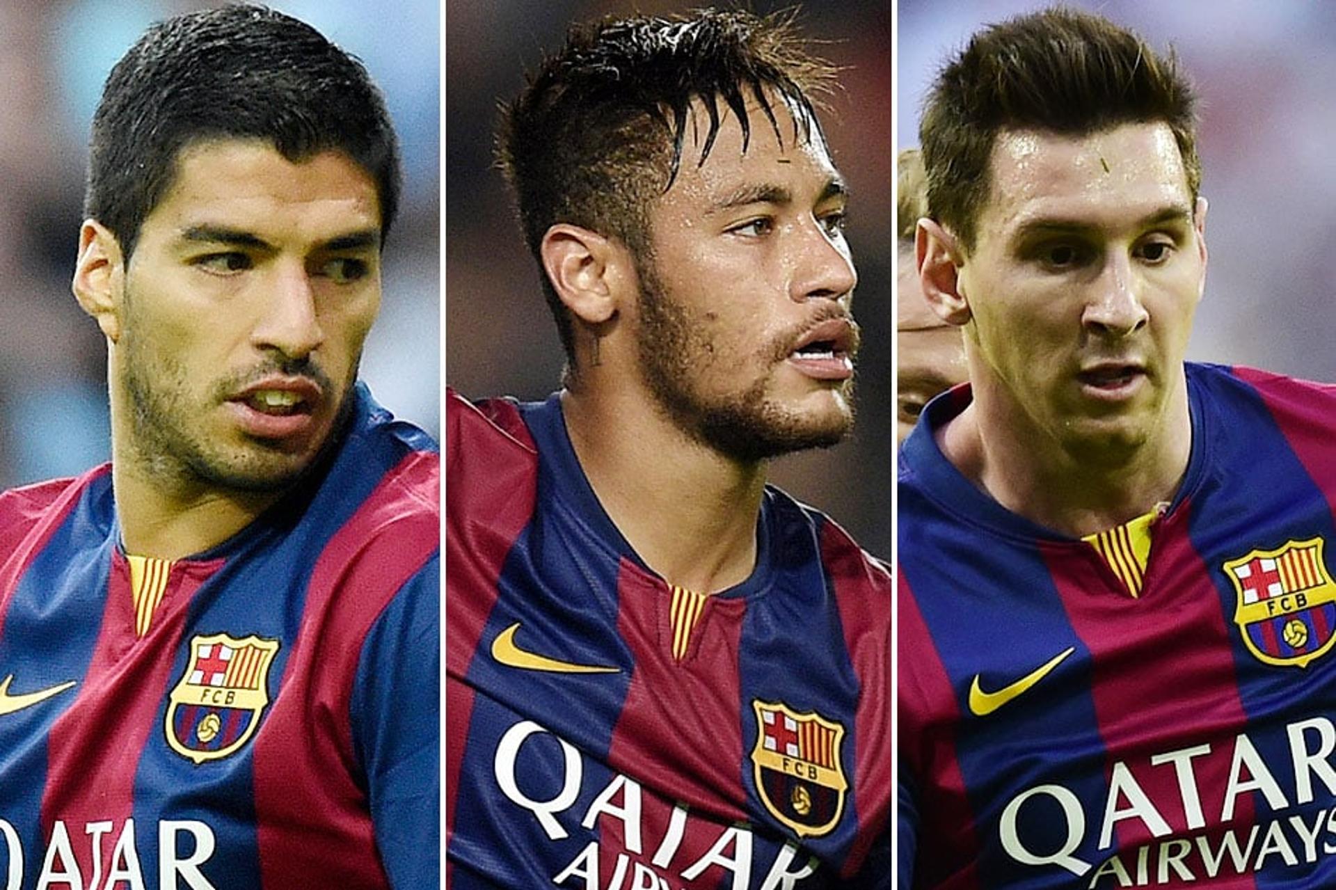 Suárez x Neymar x Messi - Barcelona (Fotos: AFP)