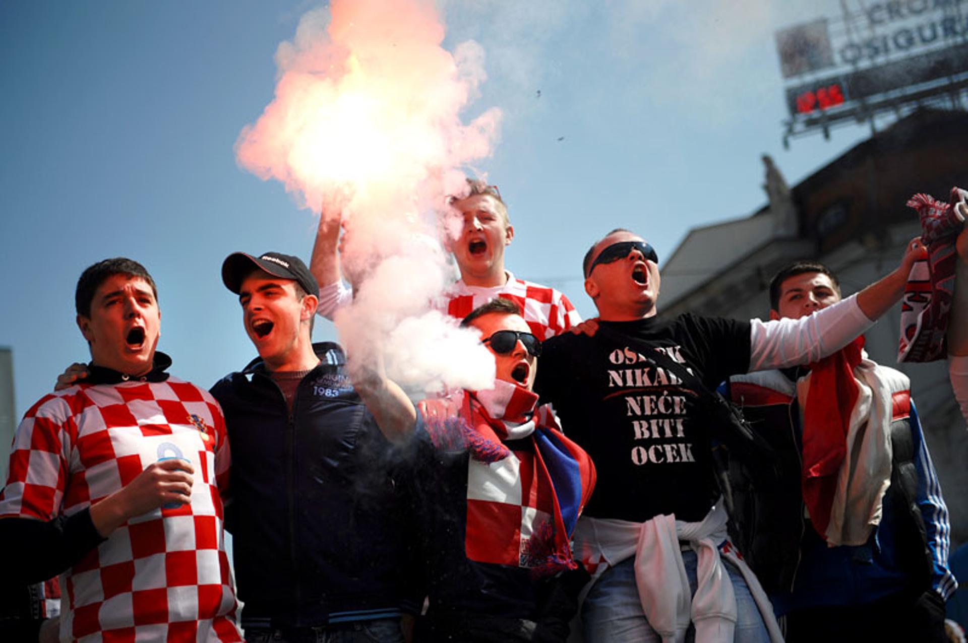 Croácia x Sérvia (Foto: Dimitar Dilkoff/AFP)