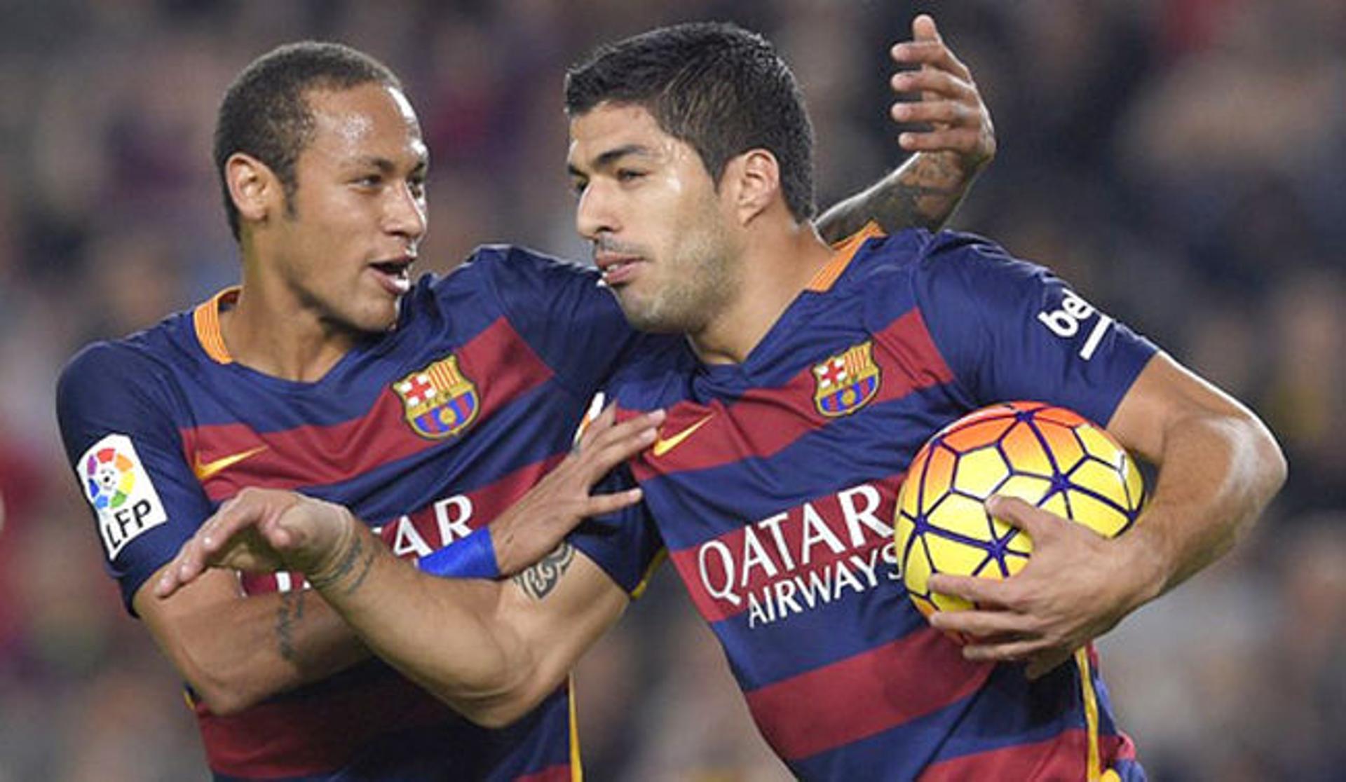 Neymar e Suárez - Barcelona (Foto: Lluis Gene/AFP)