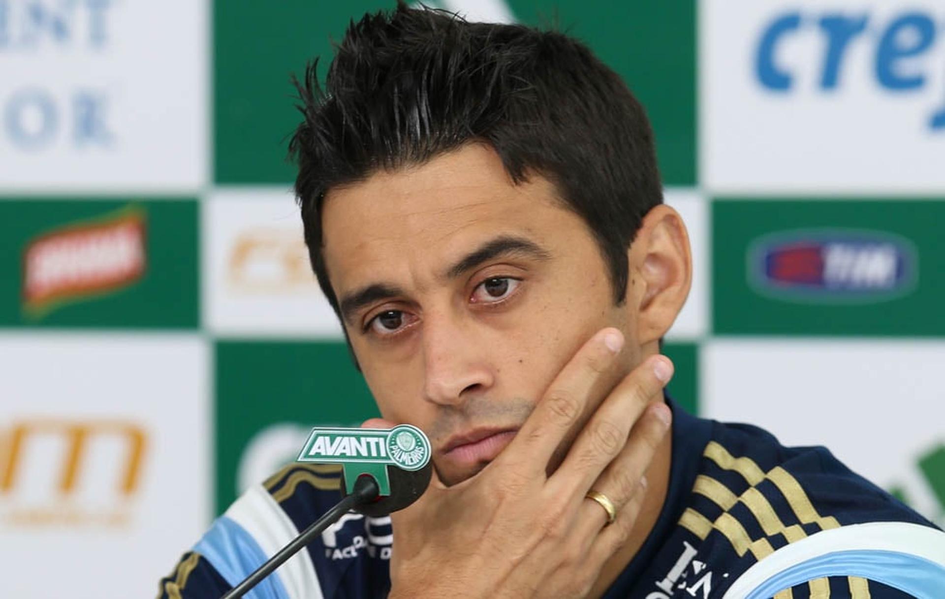 Robinho concedeu entrevista coletiva na Academia (FOTO: Cesar Greco/Palmeiras)