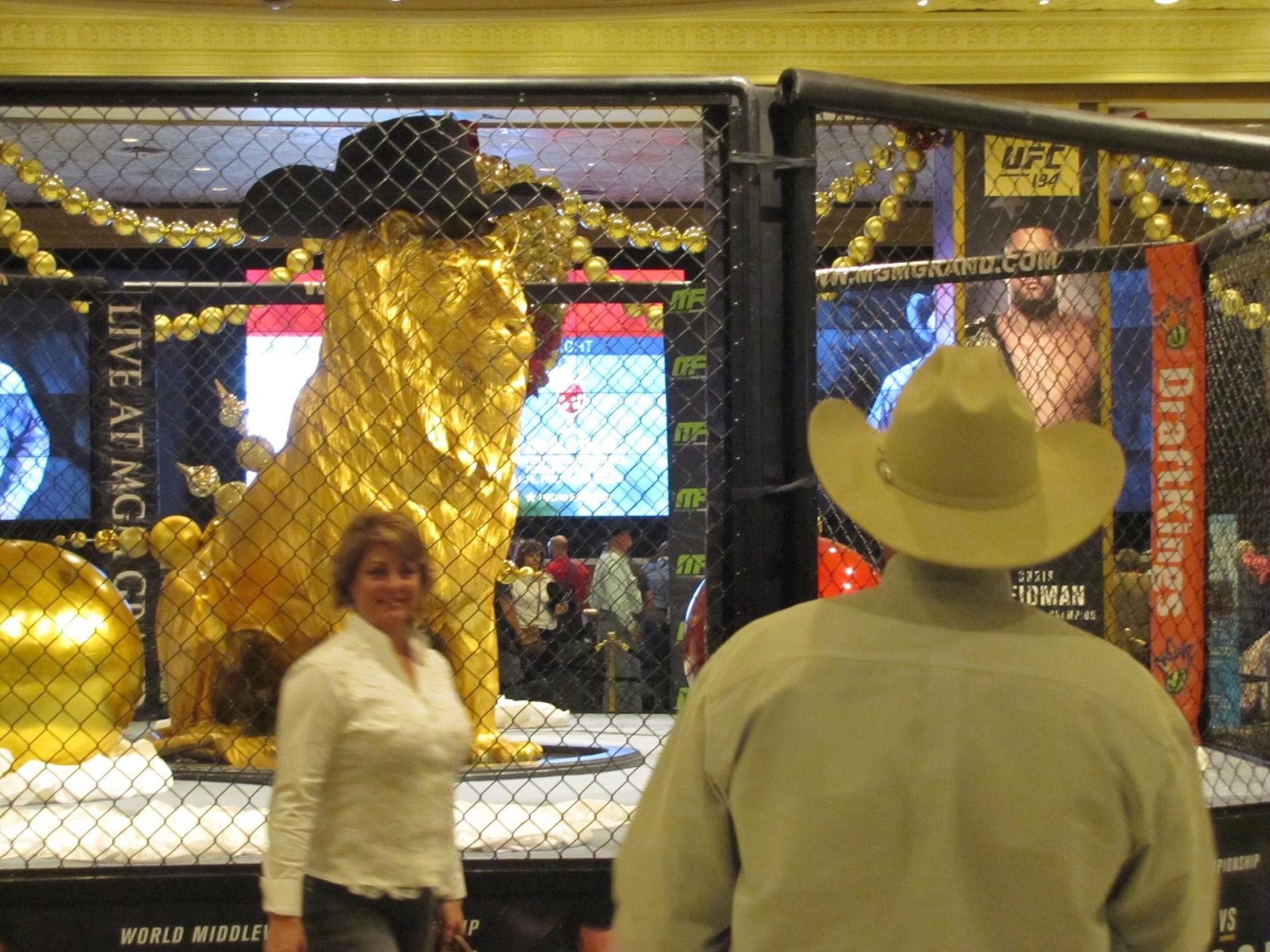 Pôsteres do UFC 194 estão espalhados no MGM Grand Garden (FOTO: Luis Fernando Coutinho)