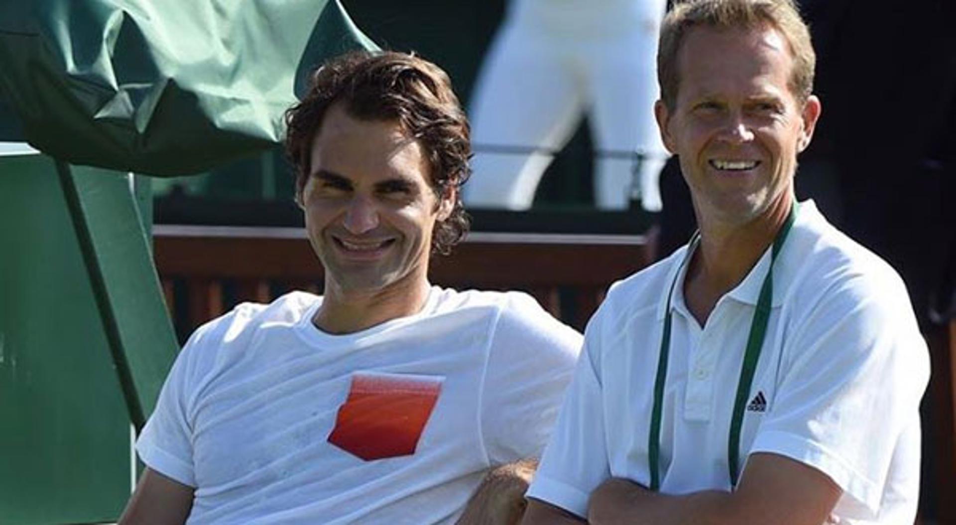 Federer com Stefan Edberg. Crédito: Divulgação