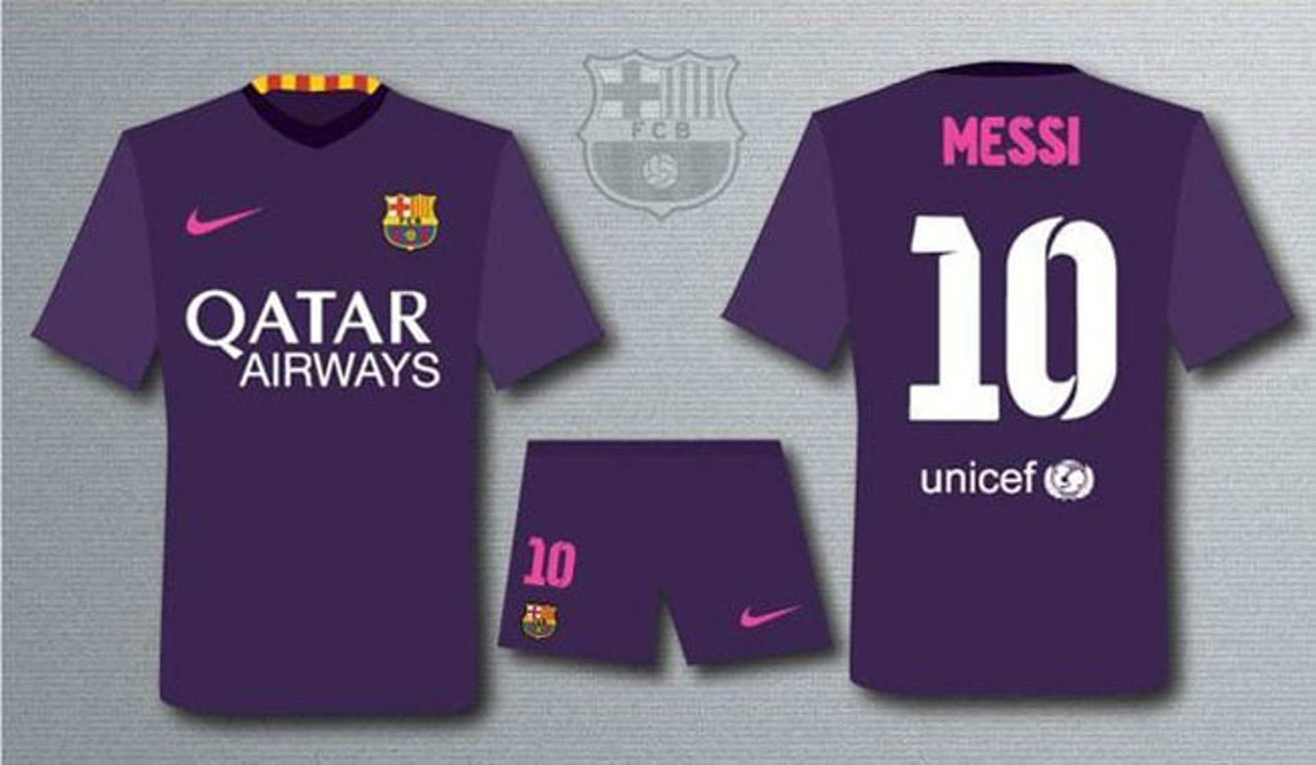 Barcelona será roxo em seu segundo uniforme (Foto: Reprodução / Mundo Deportivo)