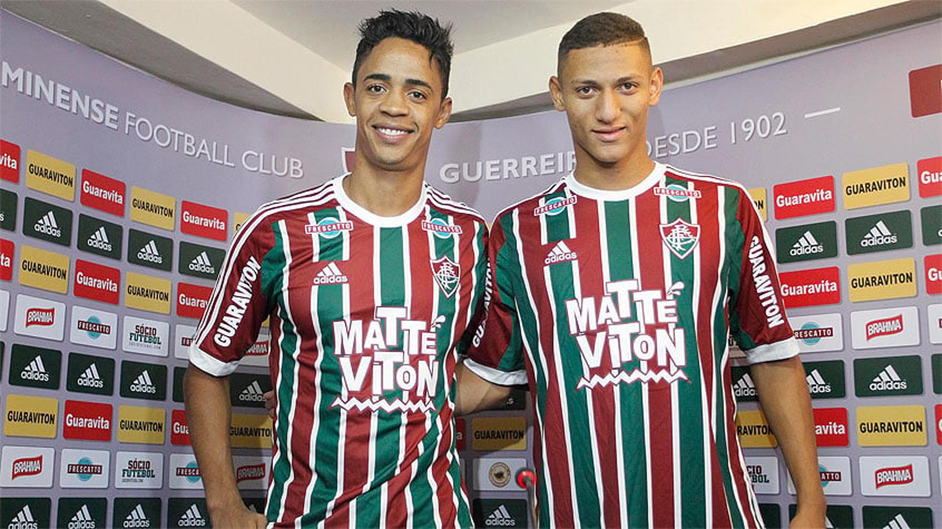 HOME - Apresentação no Fluminense - Felipe Amorim e Richarlison (Foto: Wagner Meier/LANCE!Press)