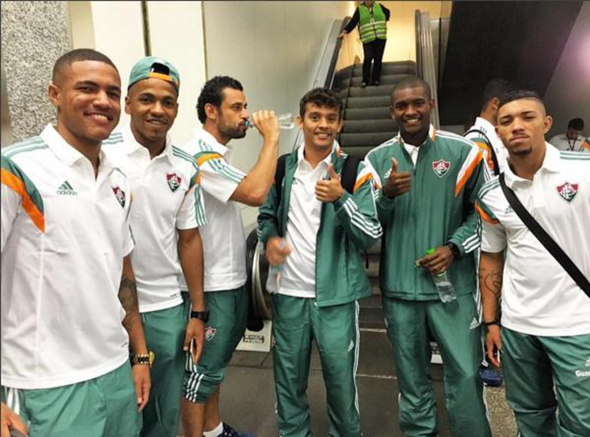 Jogadores do Fluminense embarcam para os EUA (Foto: Reprodução Instagram)