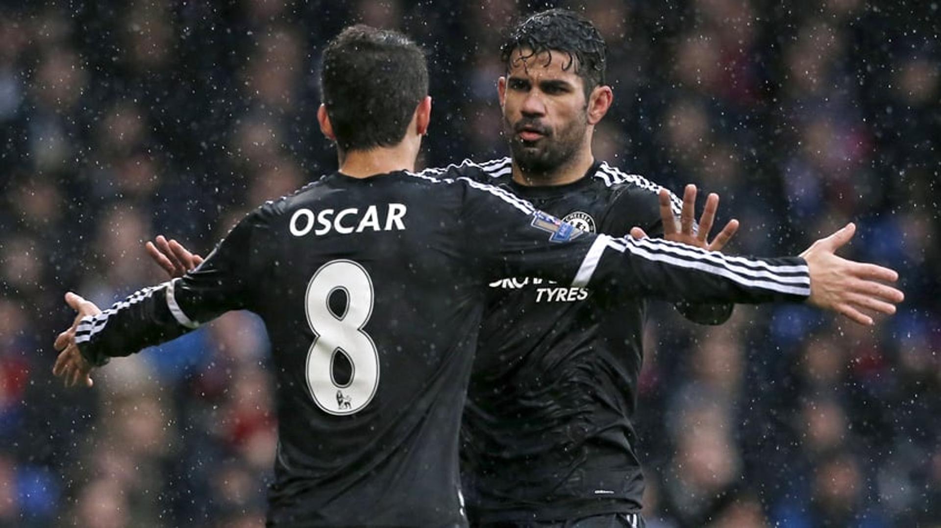 HOME - Crystal Palace x Chelsea - Campeonato Inglês - Oscar e Diego Costa (Foto: Ikimages/AFP)