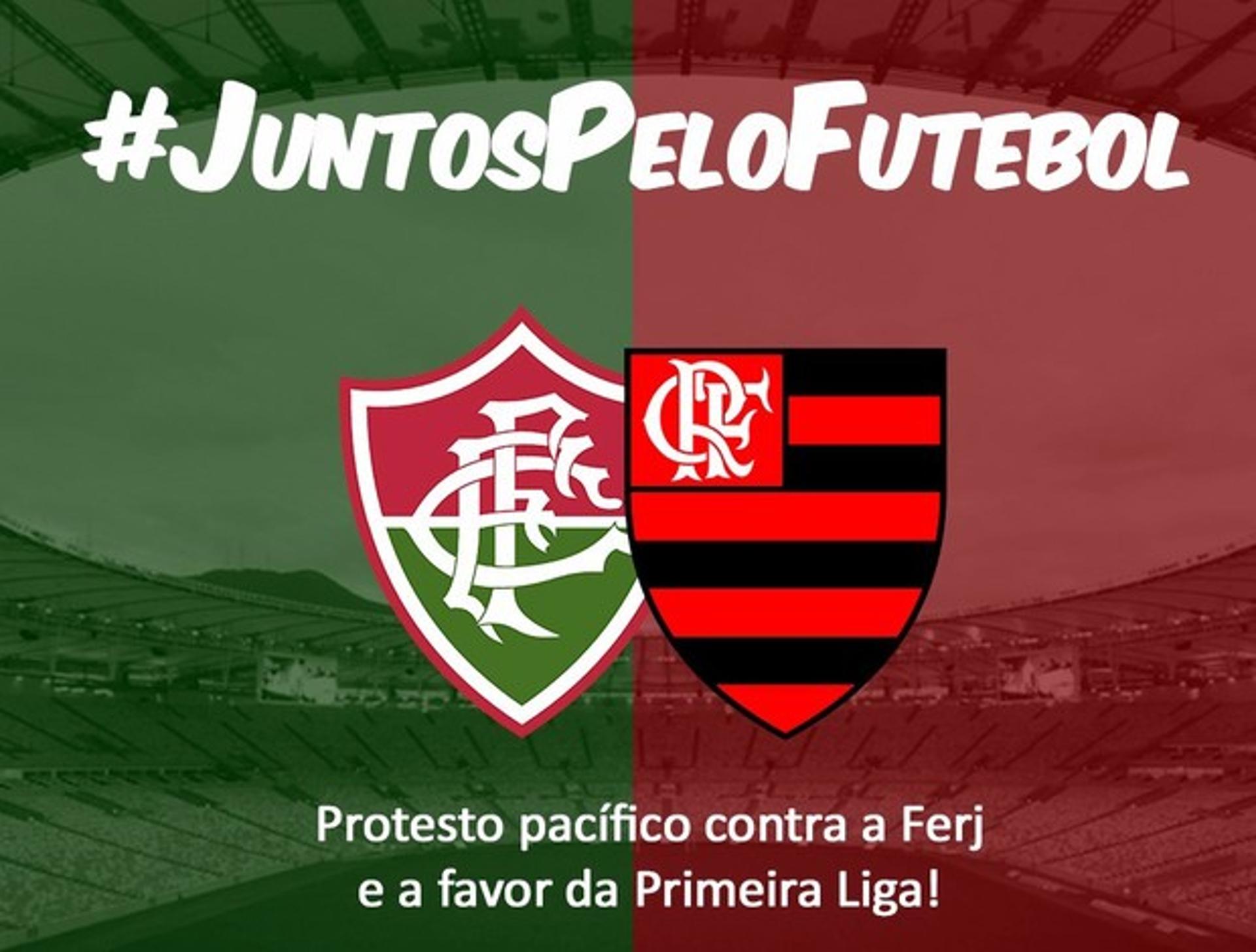 Protesto pacífico Flamengo e FLuminense (Foto: Divulgação)