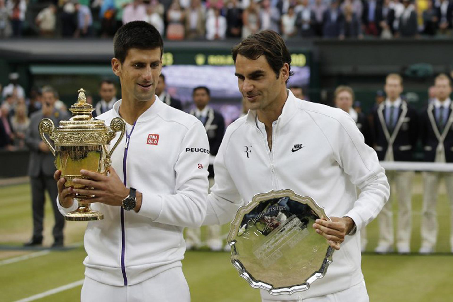 Na decisão de Wimbledon de 2015, novamente Djokovic se impôs sobre o rival suíço