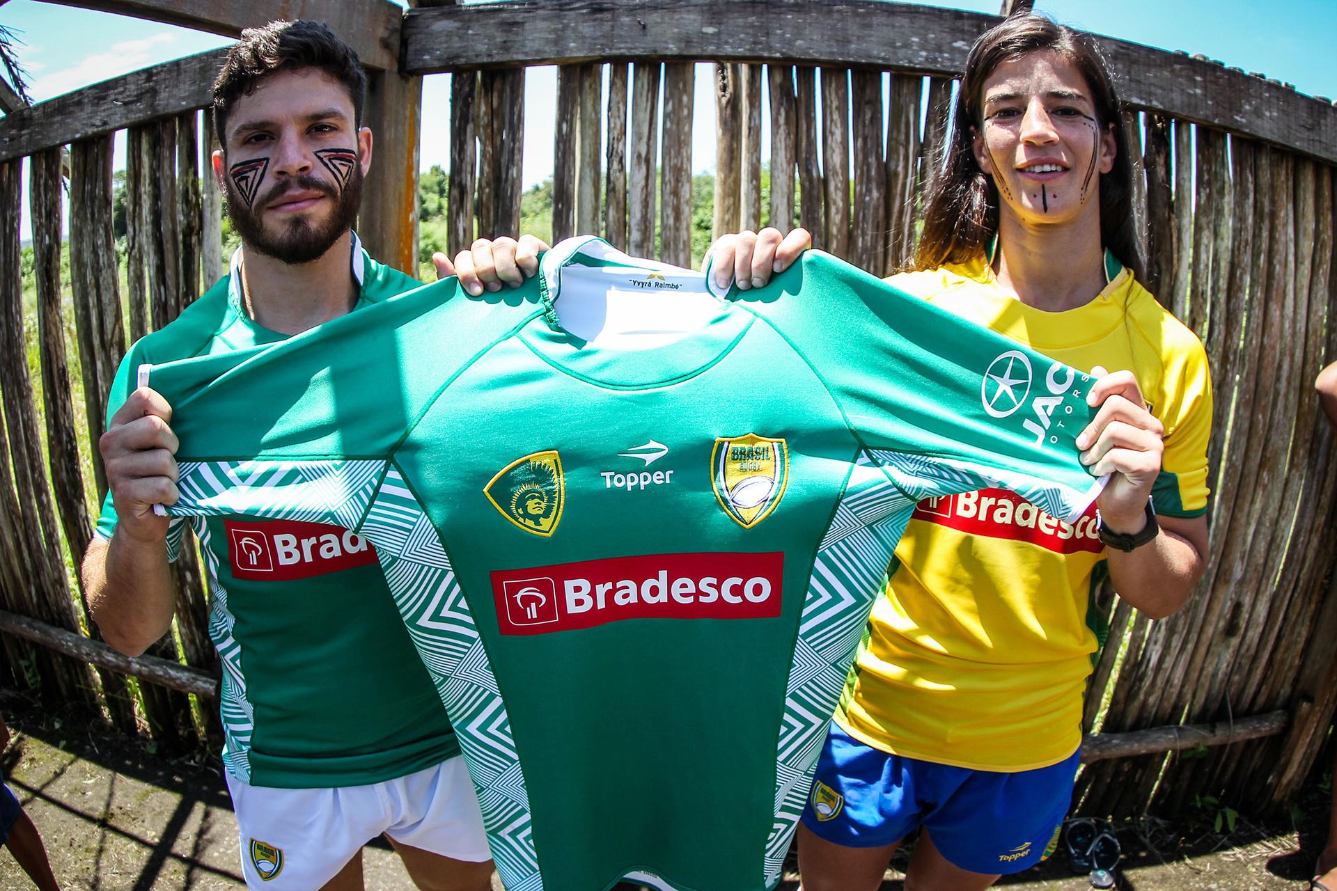 O novo uniforme da Seleção Brasileira de Rúgbi (Foto: Gaspar Nóbrega/Inovafoto/Bradesco)