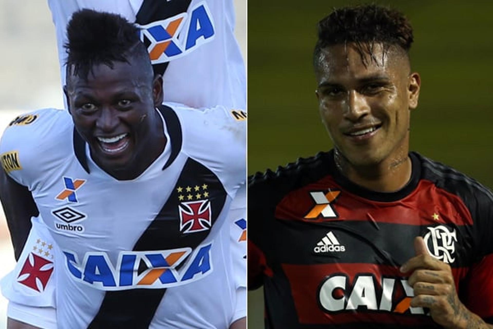 Riascos (Vasco) e Guerrero (Flamengo)