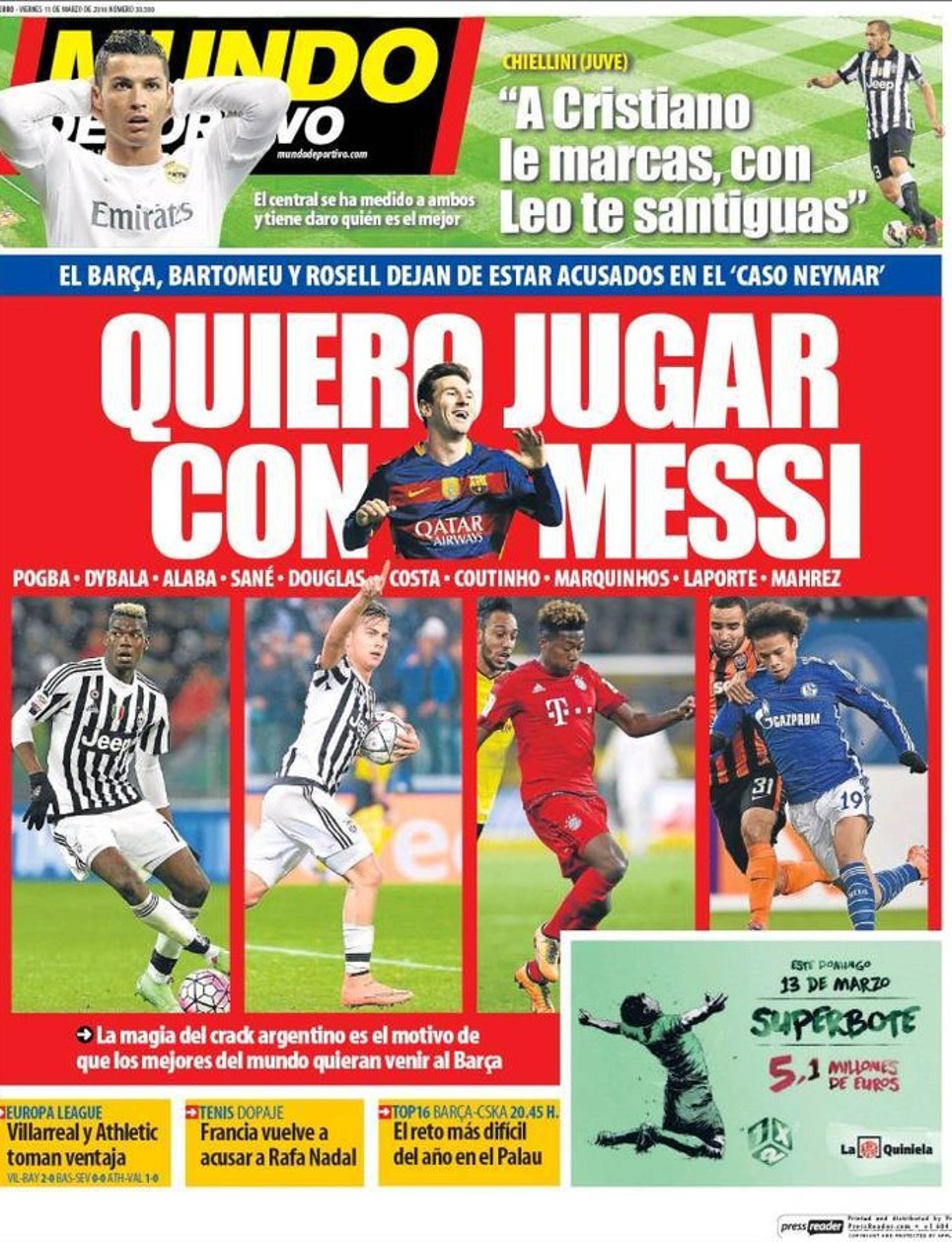 Edição do jornal "Mundo Deportivo" desta sexta (Foto: Reprodução)