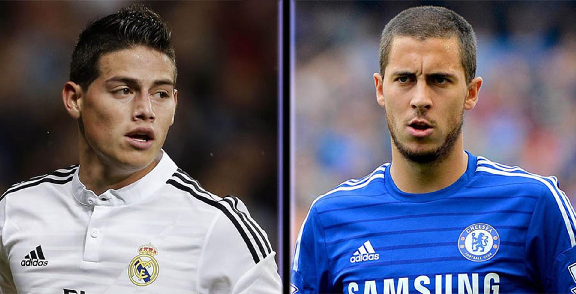 Rodríguez (Real Madrid) e Hazard (Chelsea)