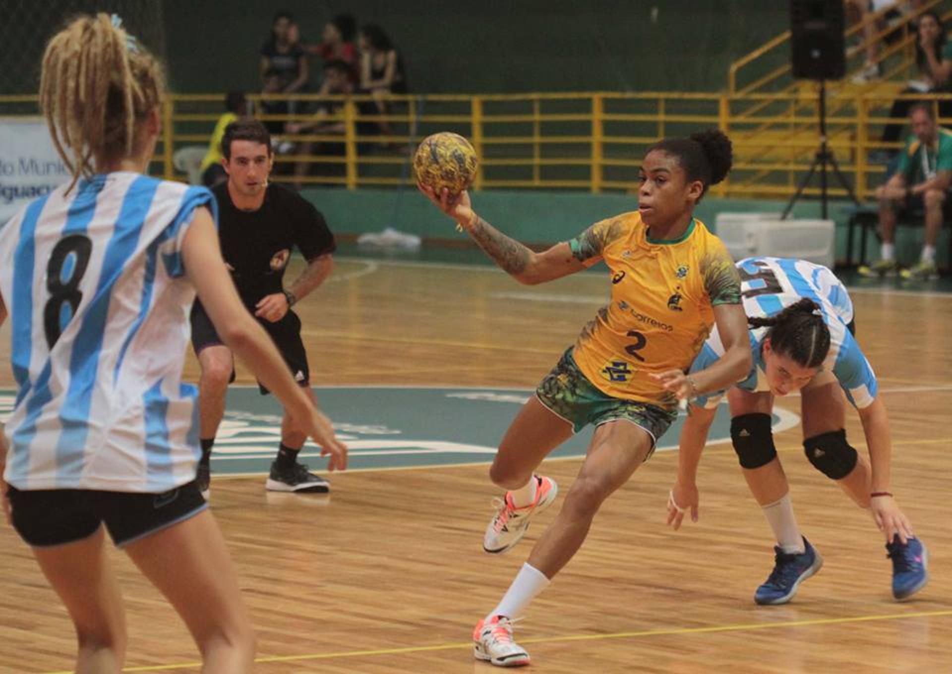 Em uma batalha de gigantes, as meninas do Brasil conquistaram a taça/ Foto: CBHb