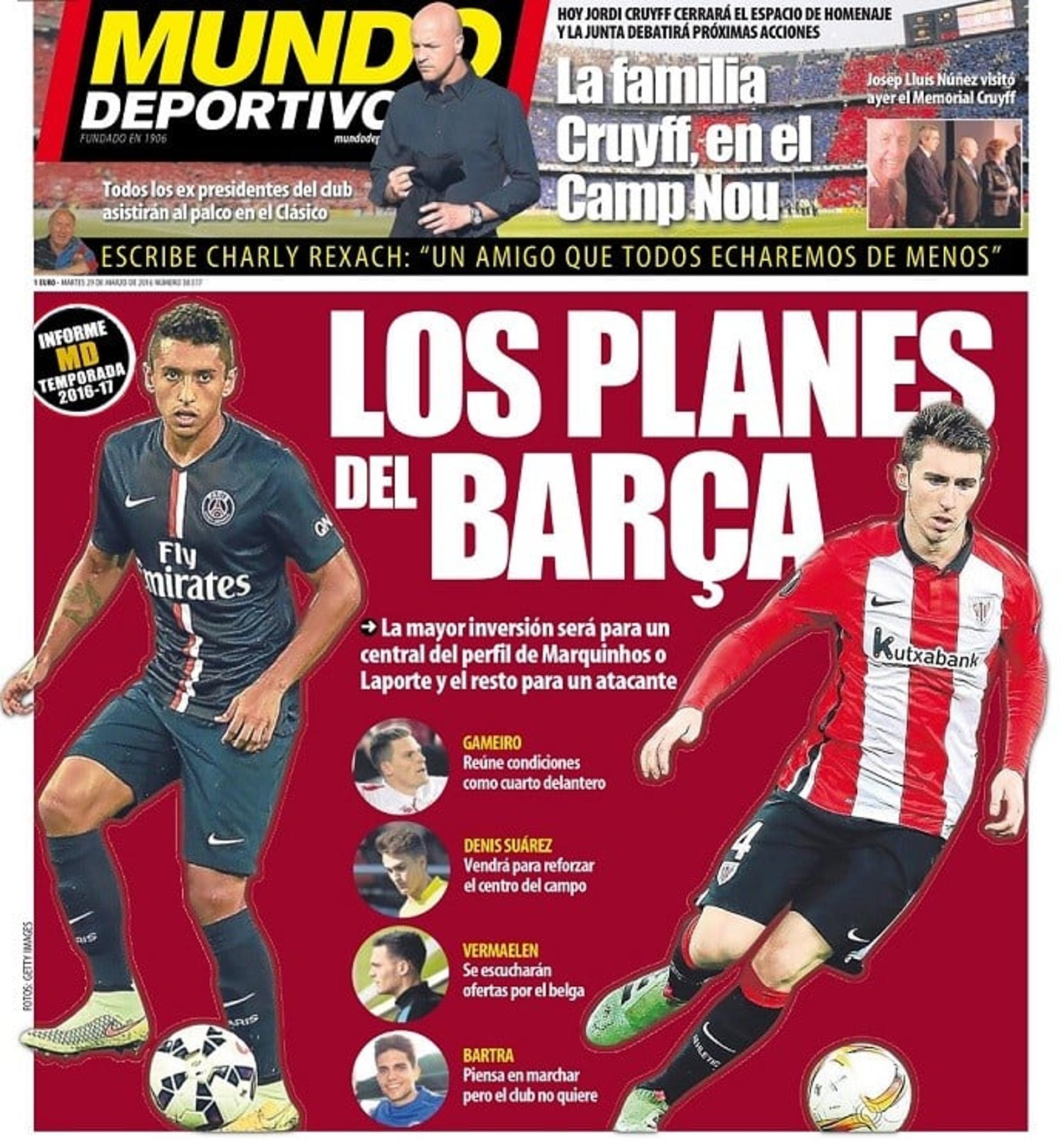 Capa do jornal "Mundo Deportivo" desta terça (Foto: Reprodução)