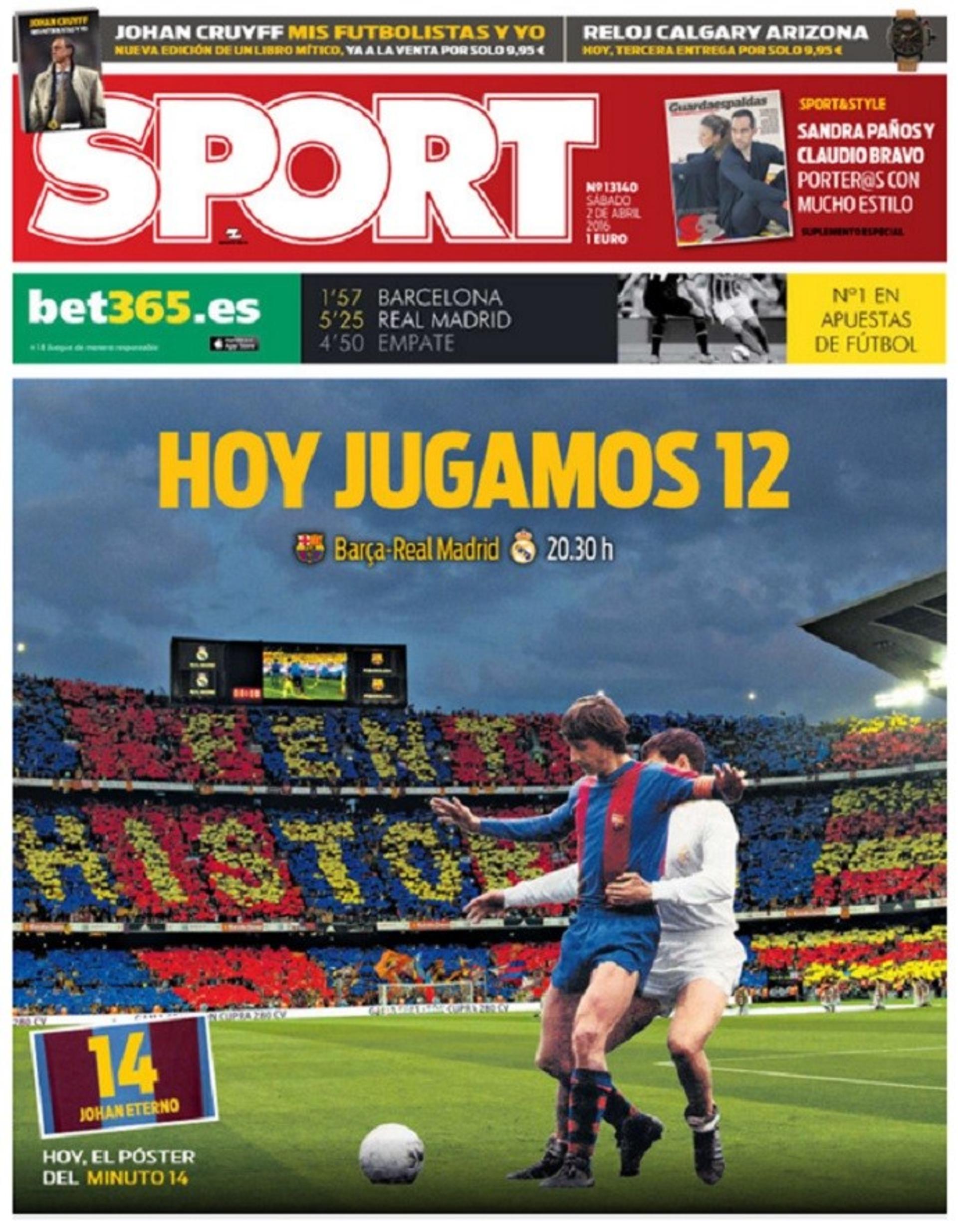 Capa do jornal "Sport" deste sábado (Foto: Reprodução)