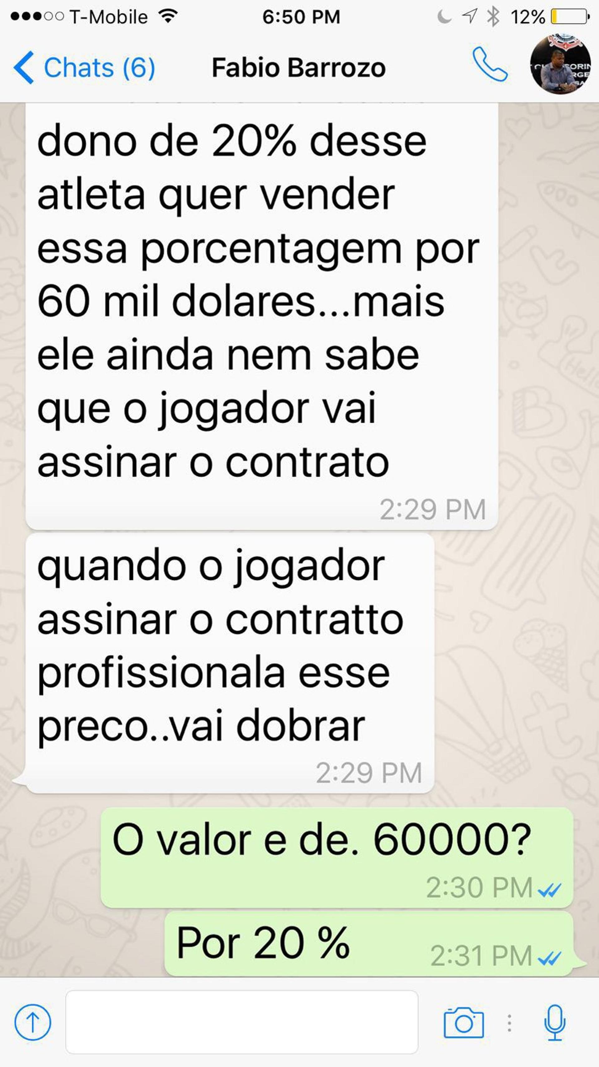 Caso Alyson - Conversa entre empresário e dirigentes