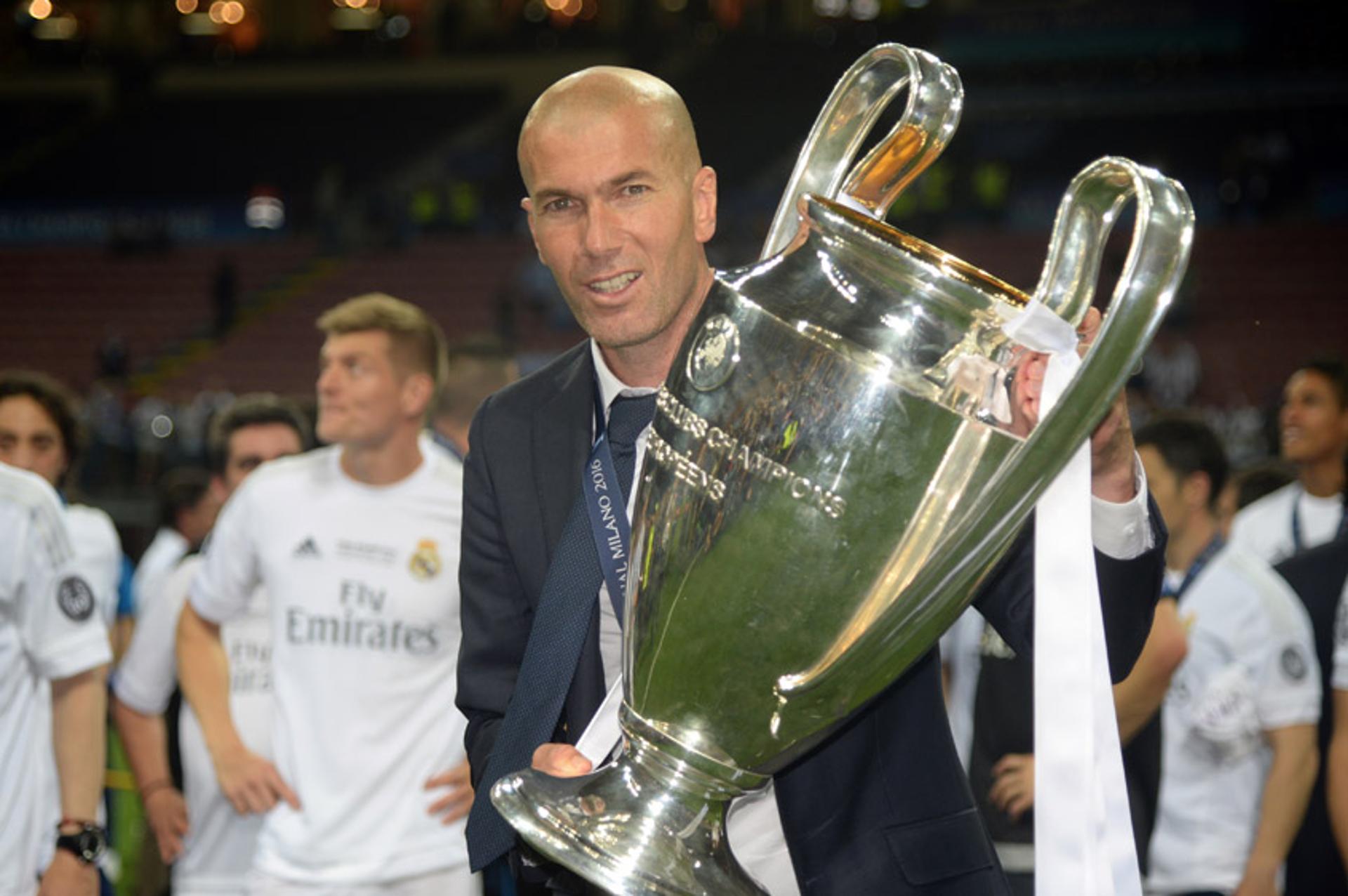 Zidane como técnico (Real Madrid) ganhou a última Champions League