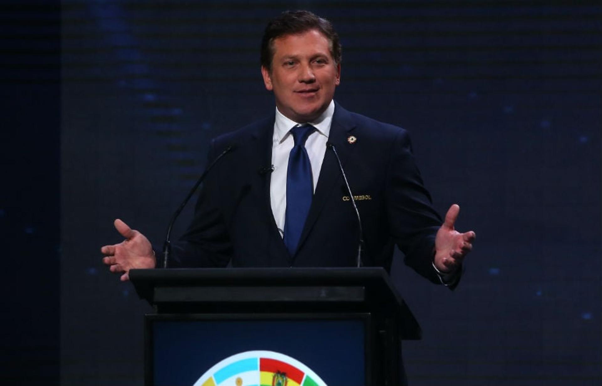 Alejandro Domínguez, presidente da Conmebol (Foto: CLAUDIO REYES / AFP)