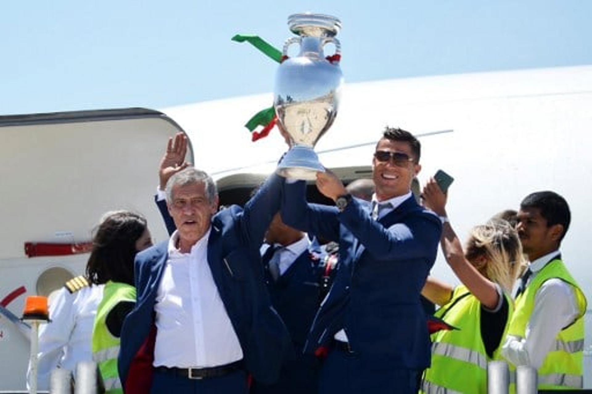 Fernando Santos e Cristiano Ronaldo