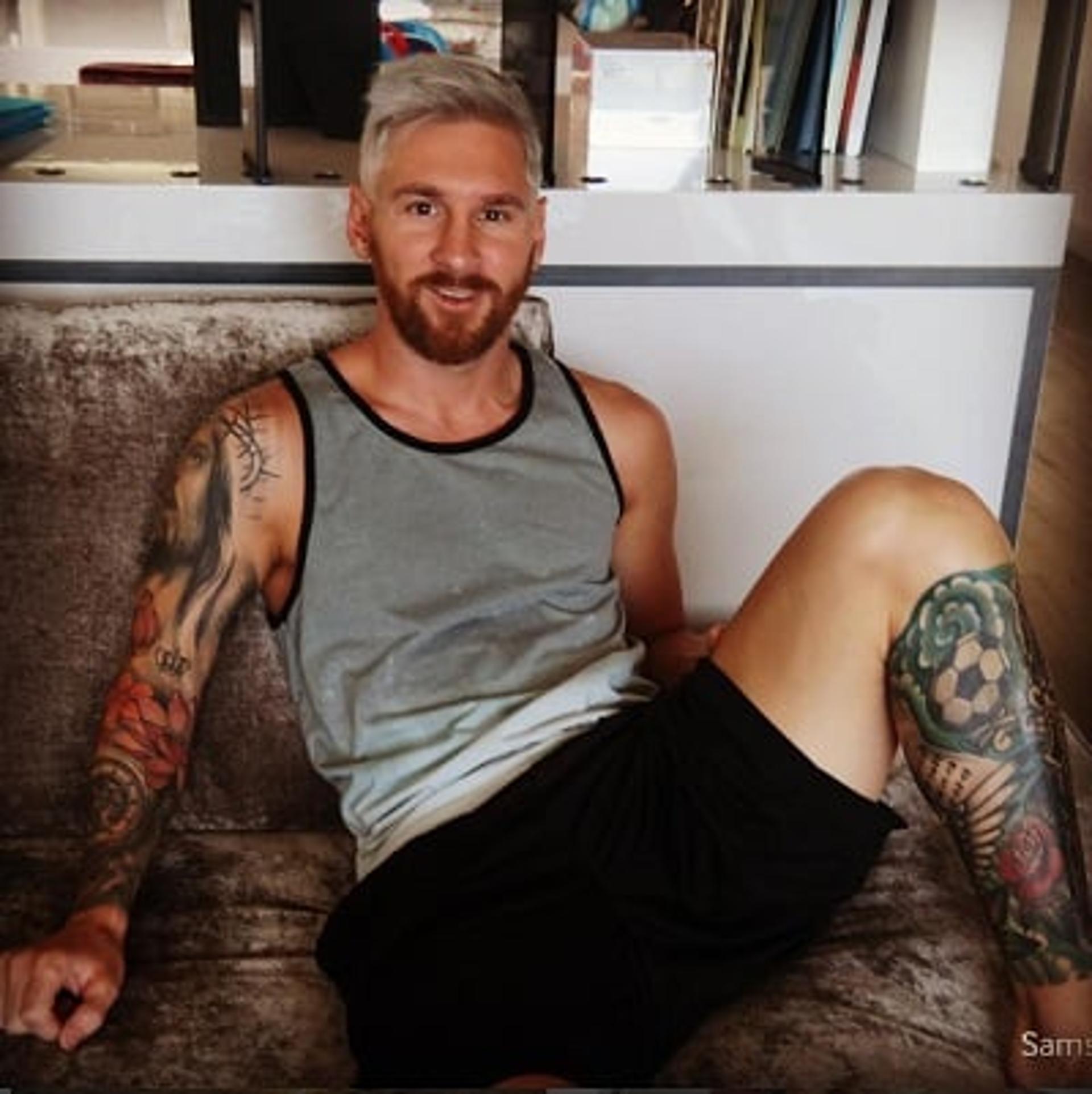 Messi com seu novo visual