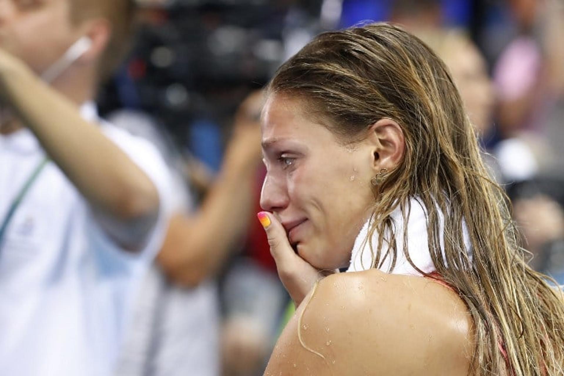 Yulia Efimova chorou após conquistar a prata no Rio&nbsp;<br>​