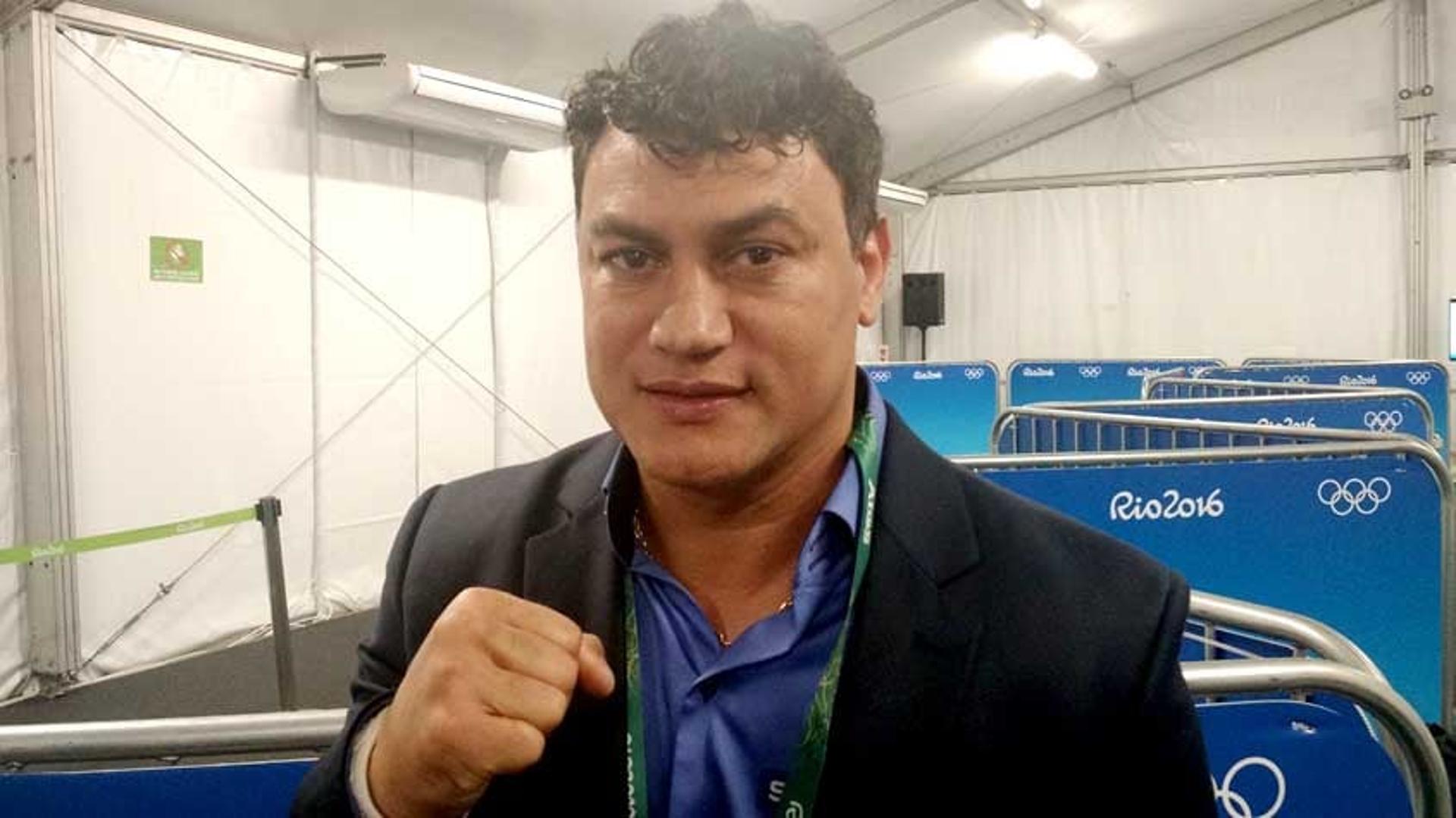 Popó Freitas&nbsp;trabalha como comentarista de boxe durante a Rio-2016